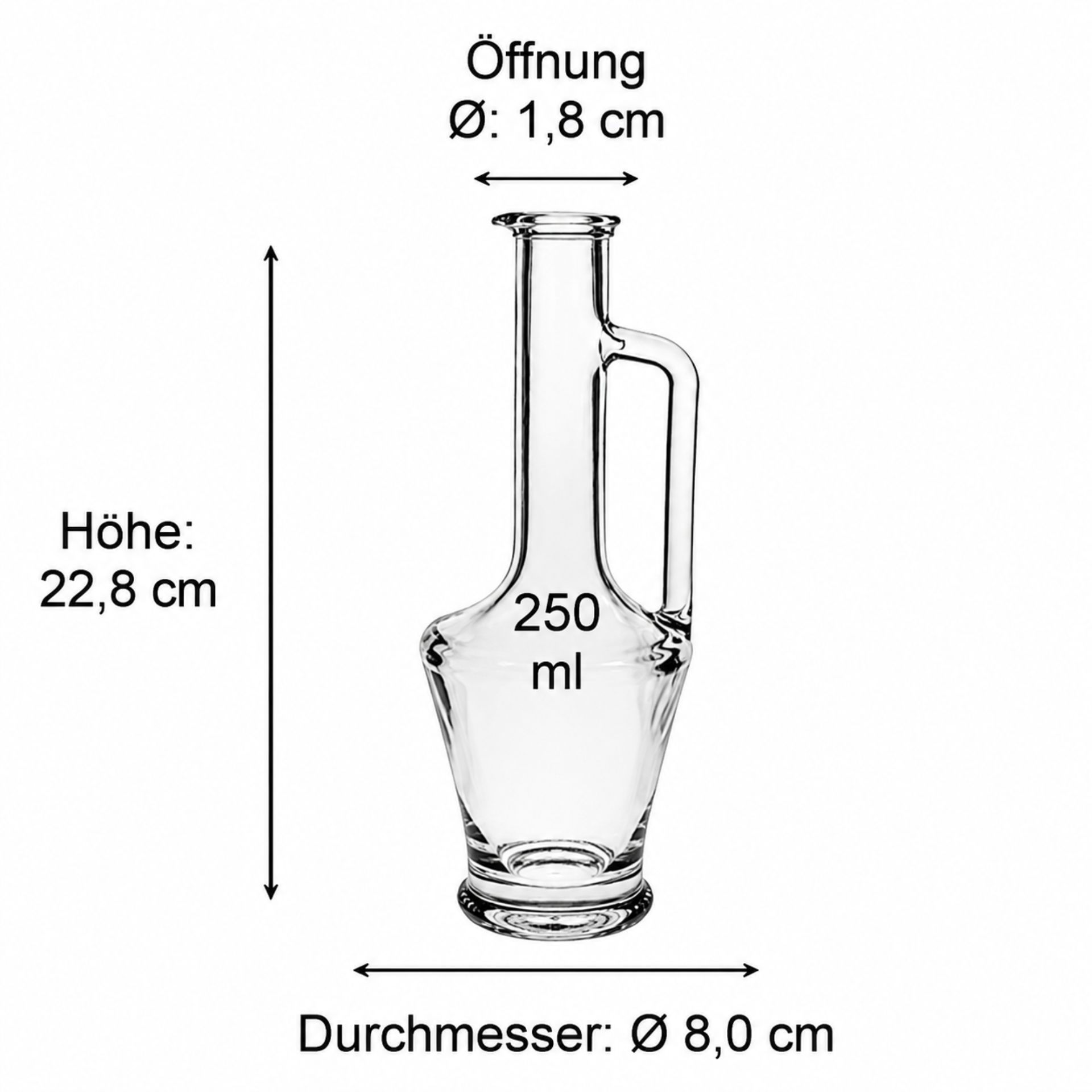 Produktabbildung von VI131B29K, einem hochwertigen Glas mit Maßen, das auf der Website flaschen-glaeser-und-dosen.de verfügbar ist. Ideal für Kunden, die spezielle Gläsergrößen benötigen.