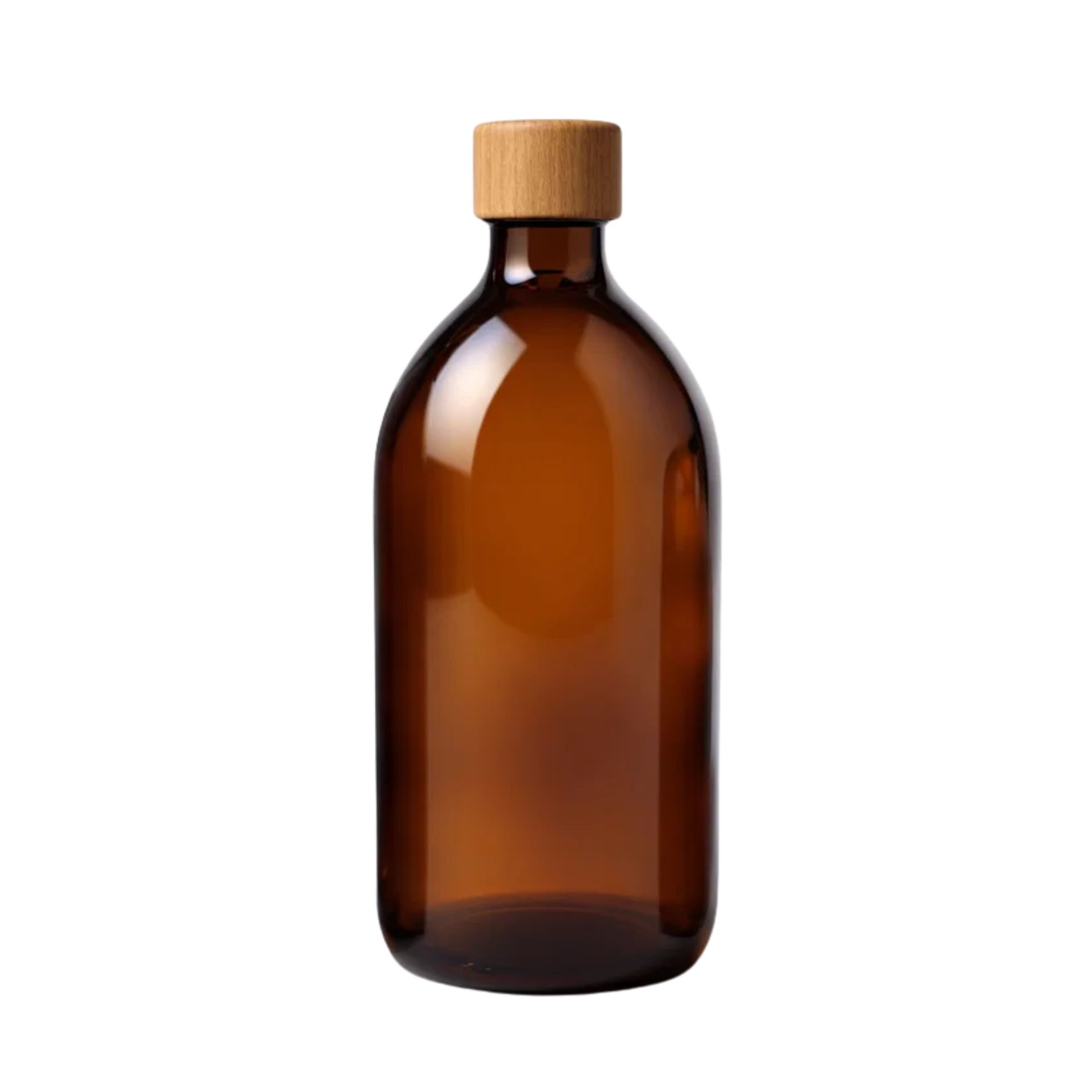 Glasflasche 500 ml Laborflasche braun mit Schraubverschluss Aluminium mit Holzmantel