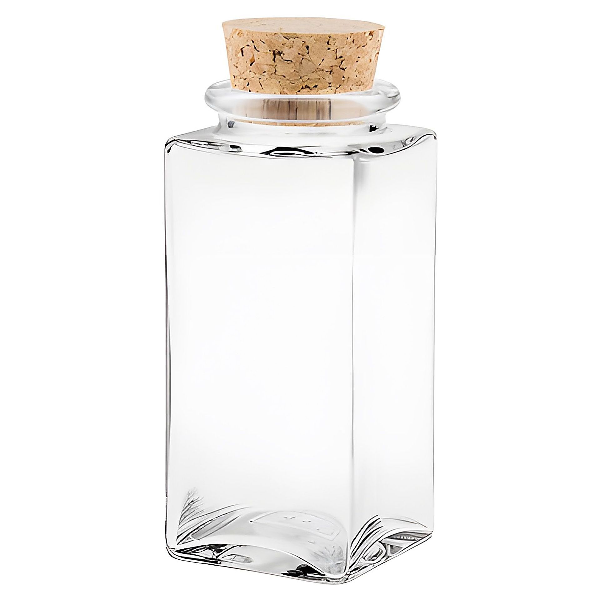 Korkenglas  100 ml Gewürzglas mit Korken eckig