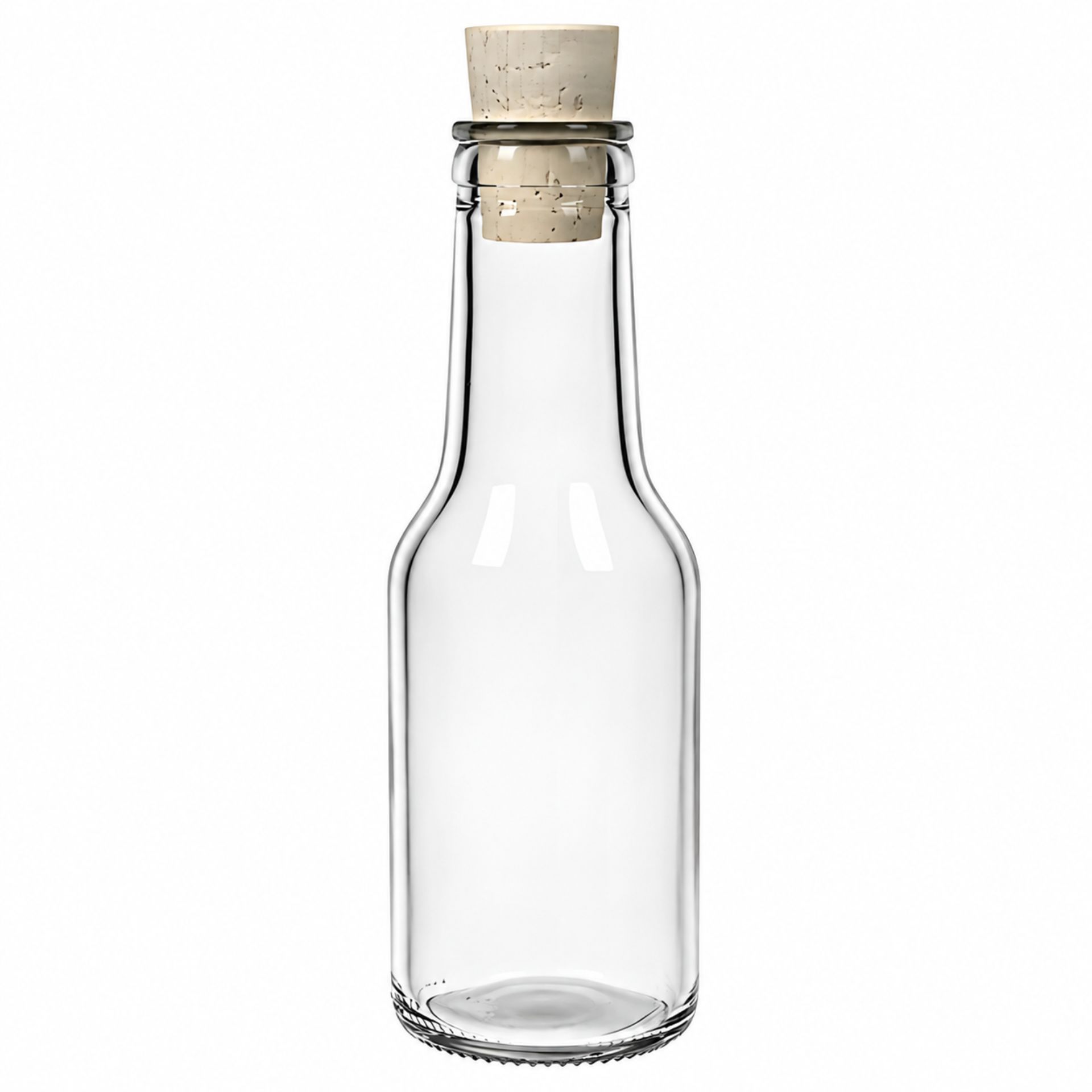Glasflasche  150 ml rund mit Korken