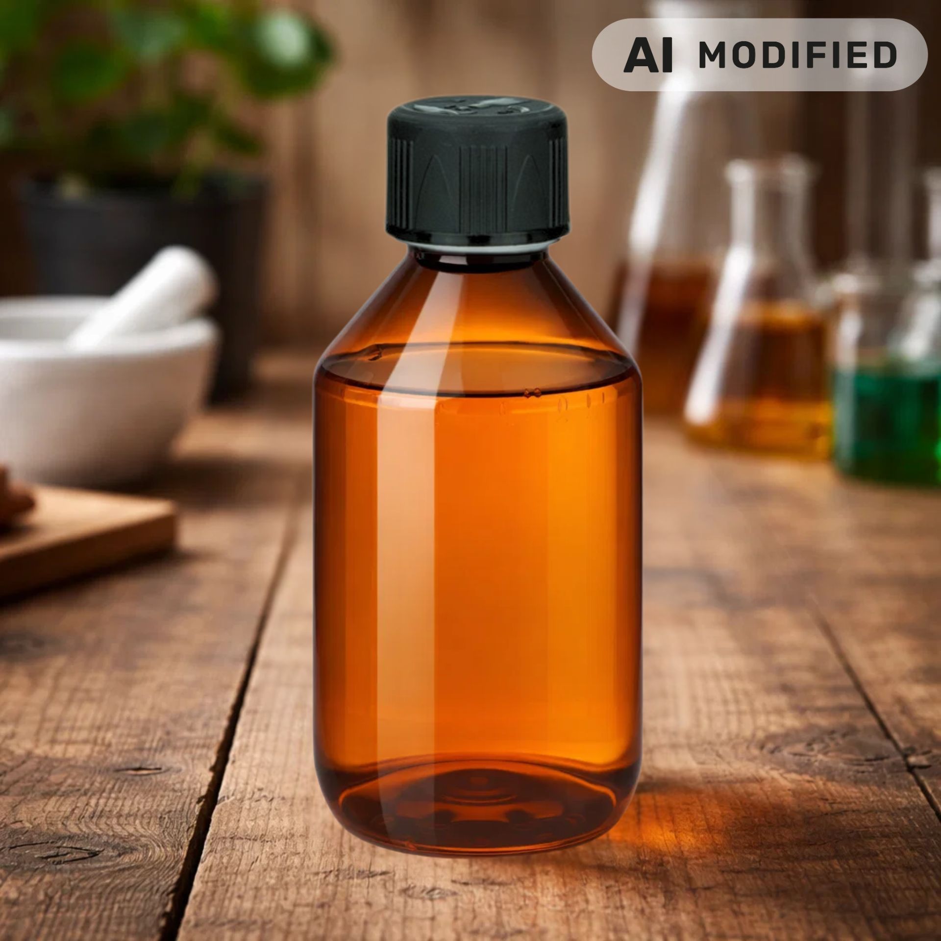 PET Flasche braun 250 ml PET Kunststoff (Kindersicherung)