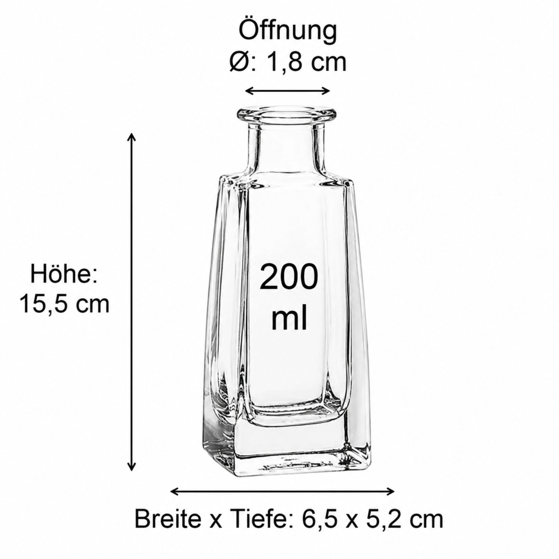 Produktbild der Villeroy & Boch Gläserkollektion mit exakten Maßen in Millimetern, auf einer neutralen Hintergrundfläche dargestellt, hervorgehobene Details für eine anschauliche Produktpräsentation.