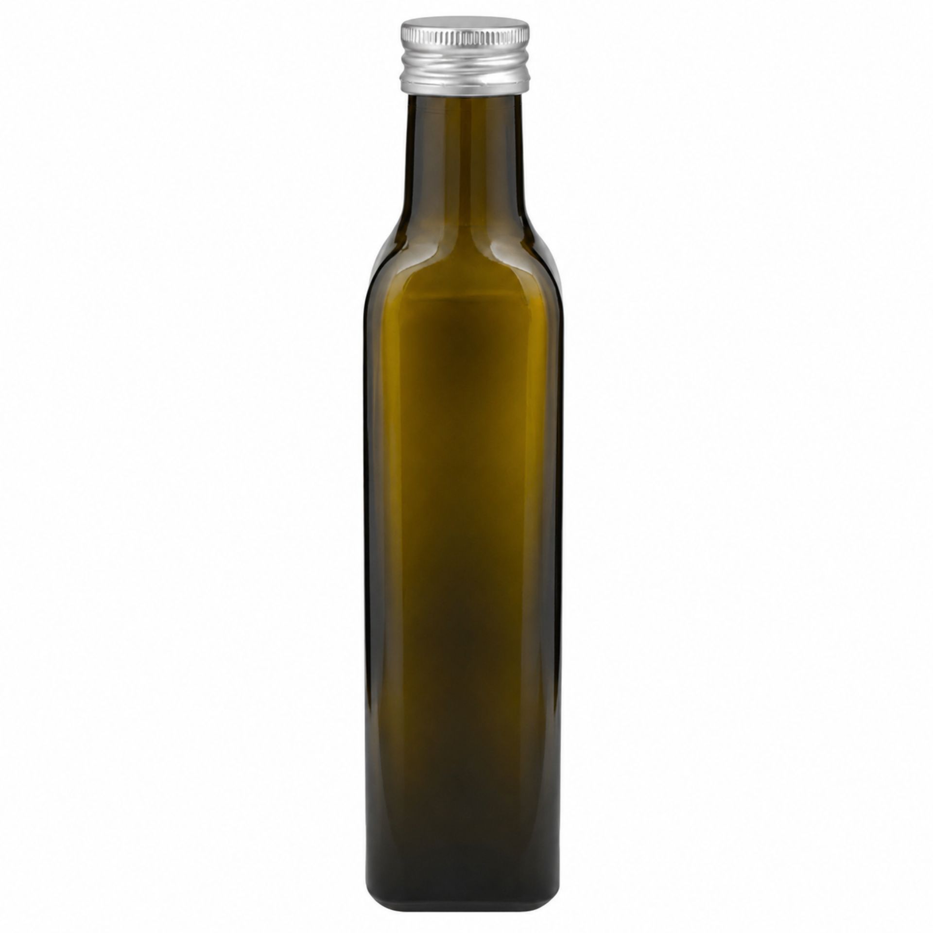 Glasflasche 250 ml viereckig braun