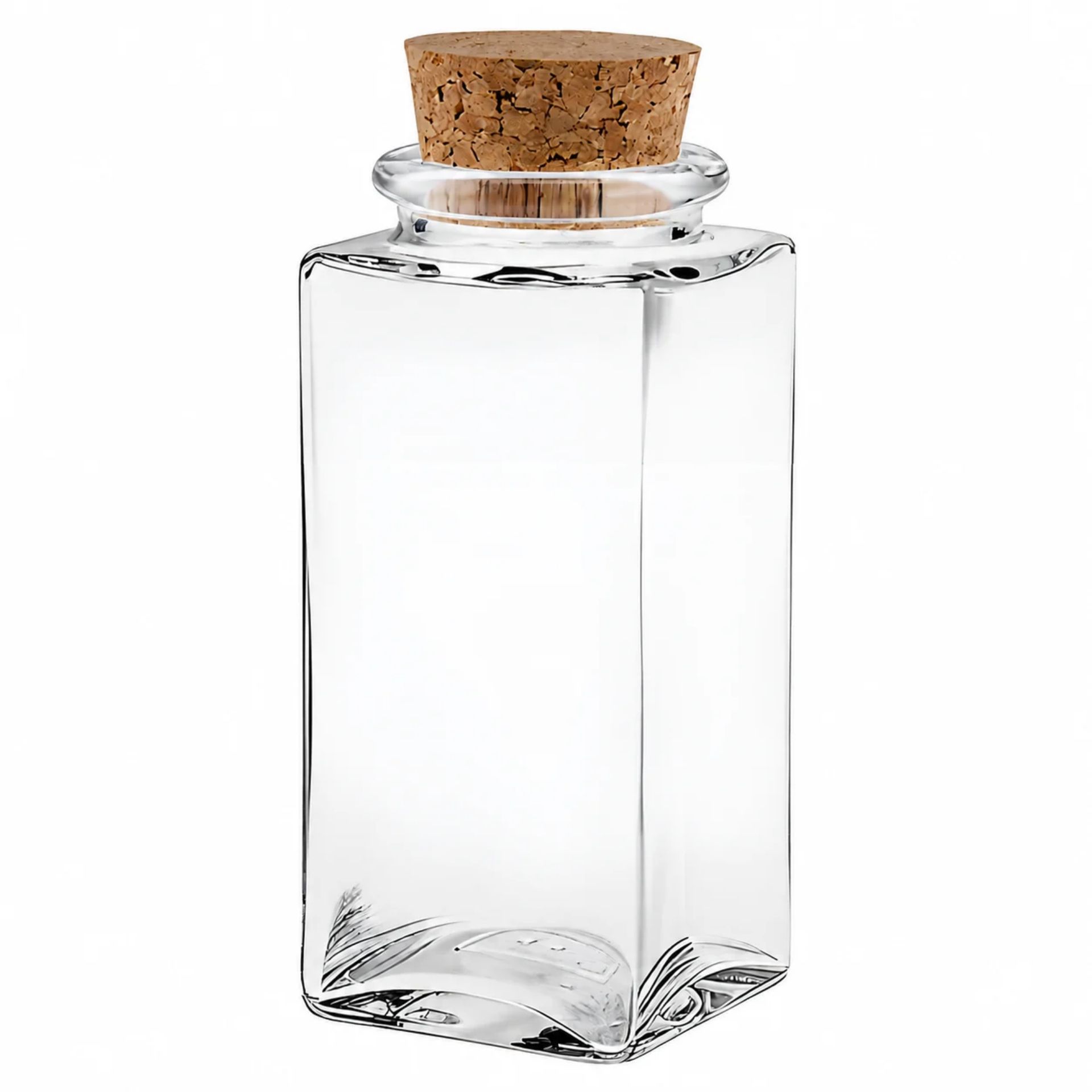 Korkenglas  100 ml Gewürzglas mit Korken eckig