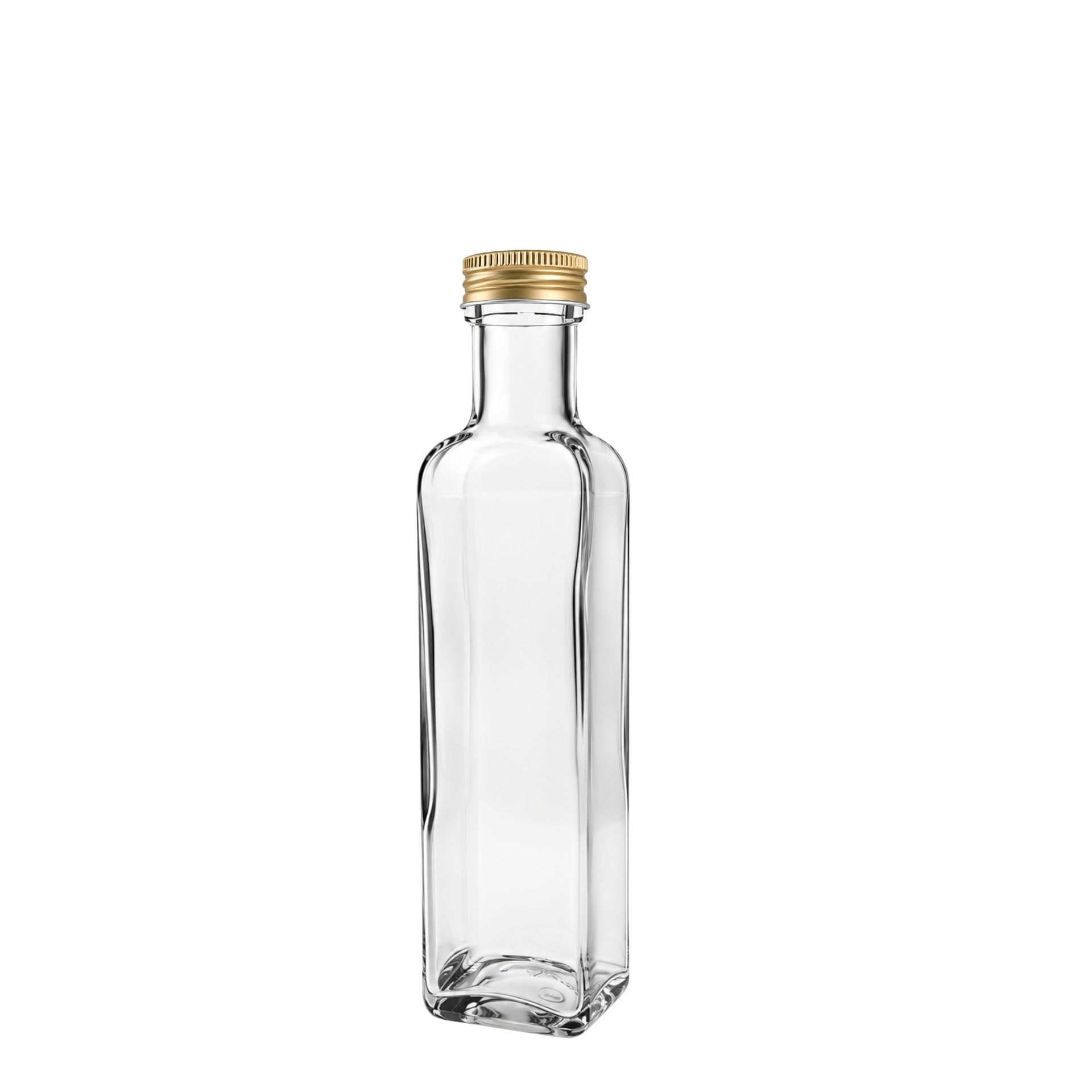 Glasflasche  250 ml eckig Marsca klar