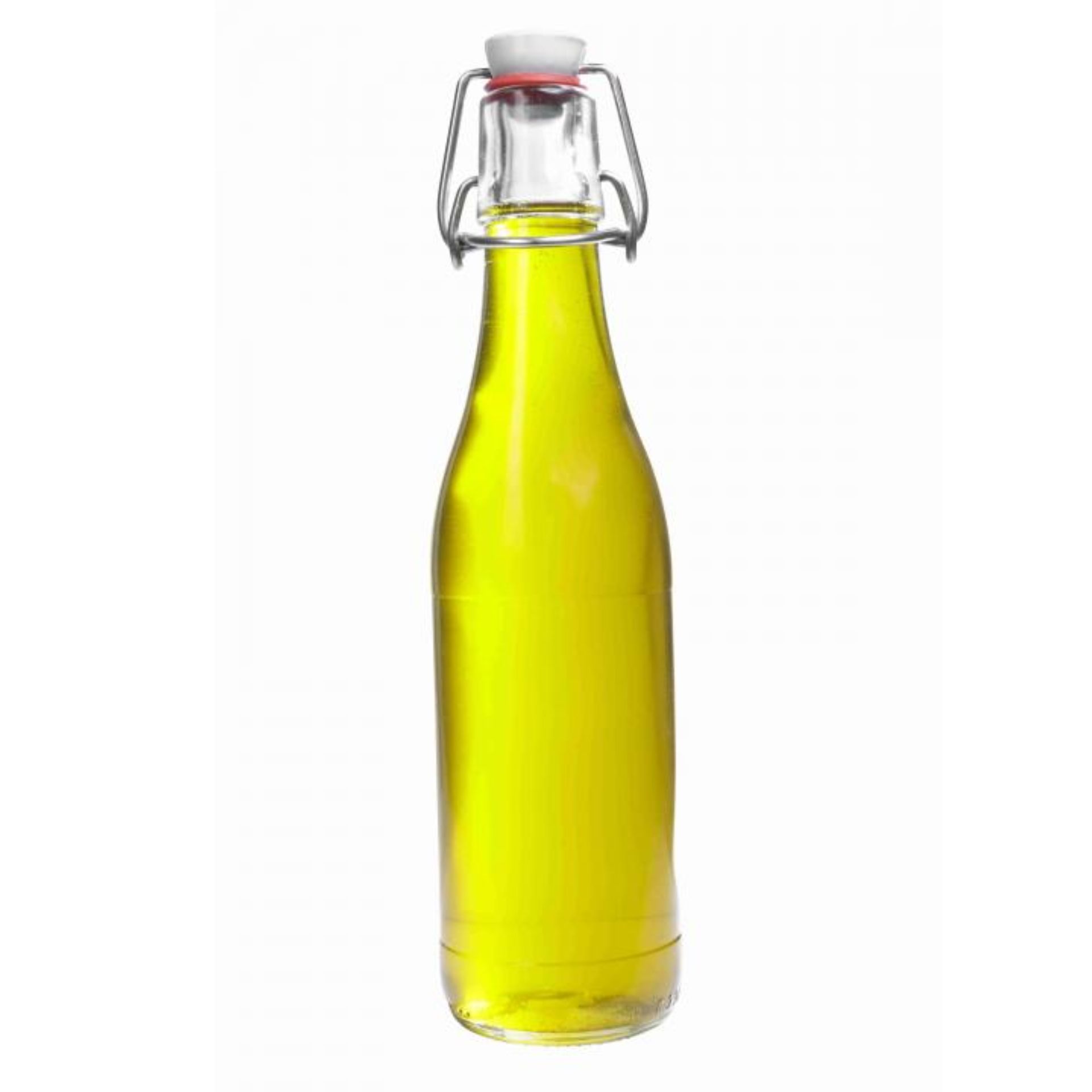 Eine Sammlung von sechs transparenten, wiederverwendbaren Glas- und Plastikflaschen in verschiedenen Formen und Größen, auf einem neutralen Hintergrund platziert, ideal für nachhaltige Verpackungslösungen und umweltbewusste Verbraucher.