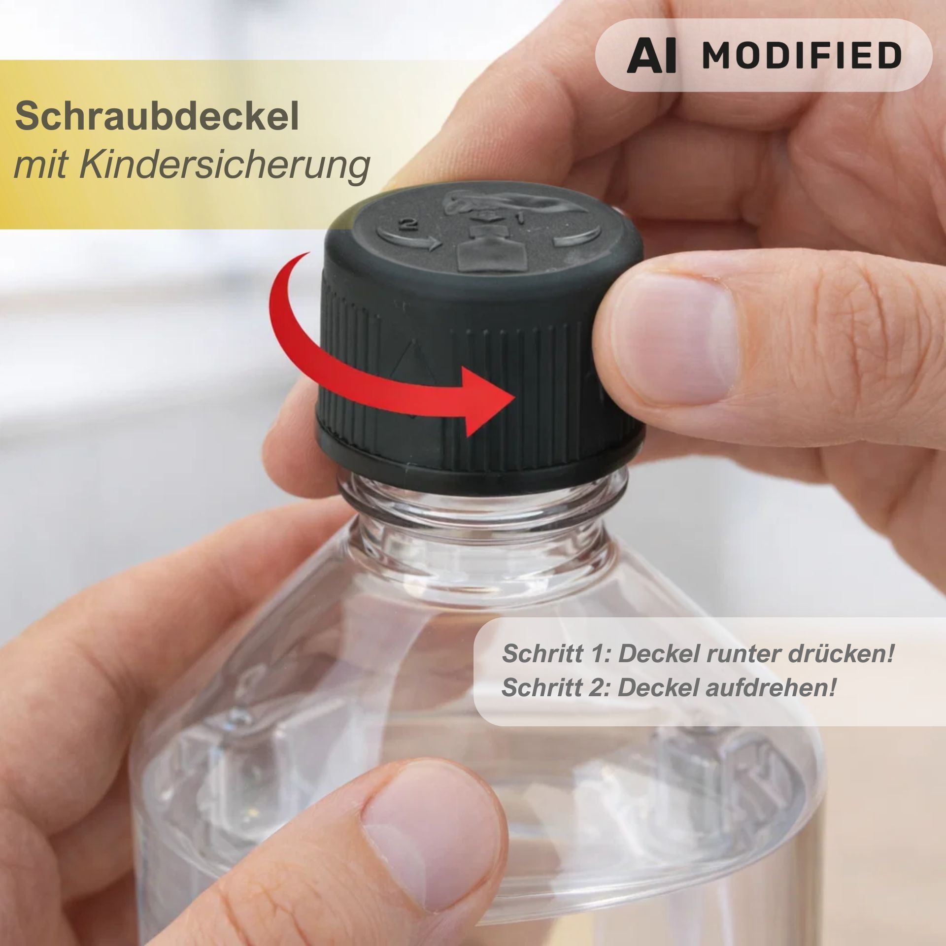 PET Flasche 1000 ml Laborflasche Klar Kunststoff mit Schraubdeckel (Kisi)