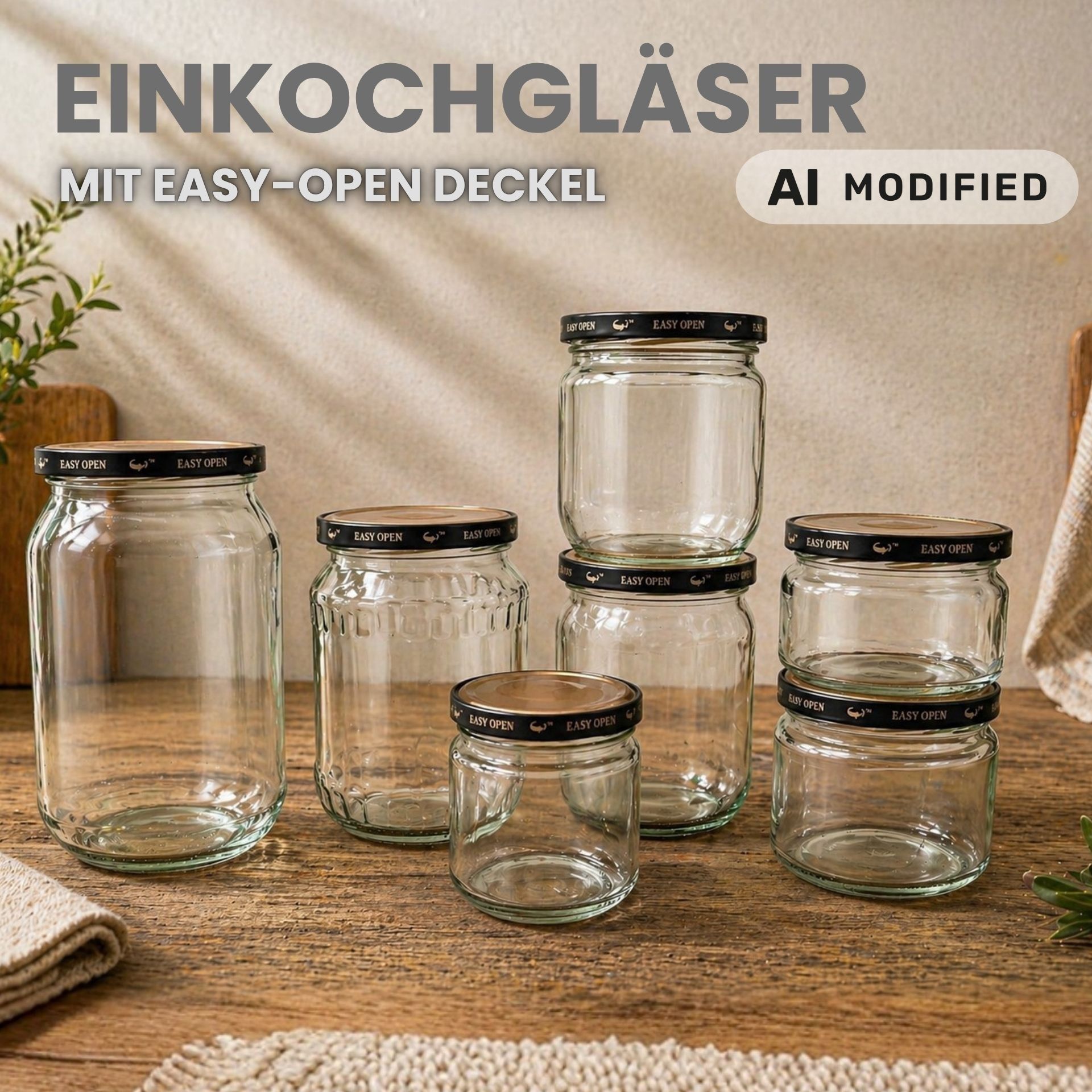 Einmachgläser 6x 720 ml mit Orbit EASY-OPEN Schraubdeckel