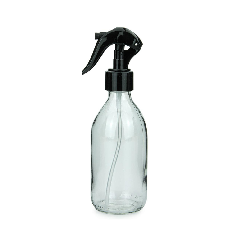 mikken Sprühflasche 250 ml Klarglas für Reinigungsmittel, Blumen, Pflanzen