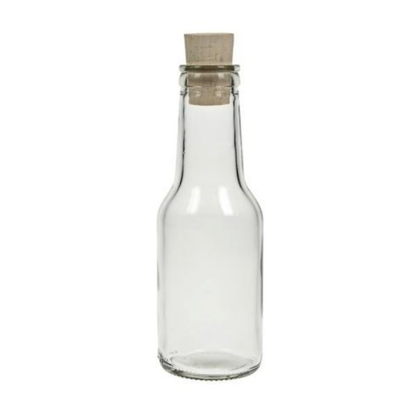 Glasflasche  150 ml rund mit Korken