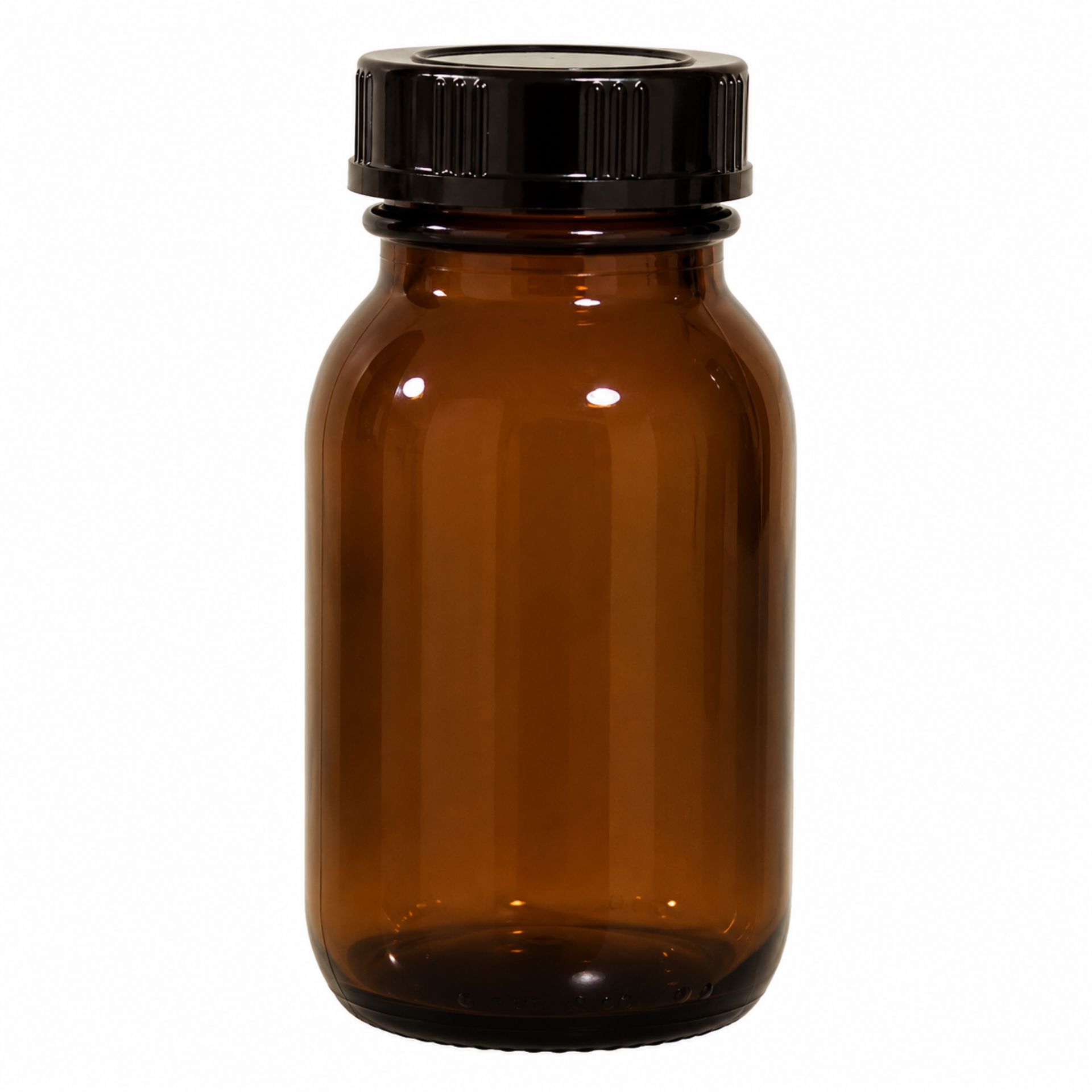 Braune Apothekerflasche 125 ml Weithalsflasche mit Schraubdeckel