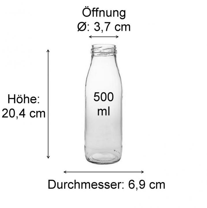 Glasflasche  500 ml Milchflasche
