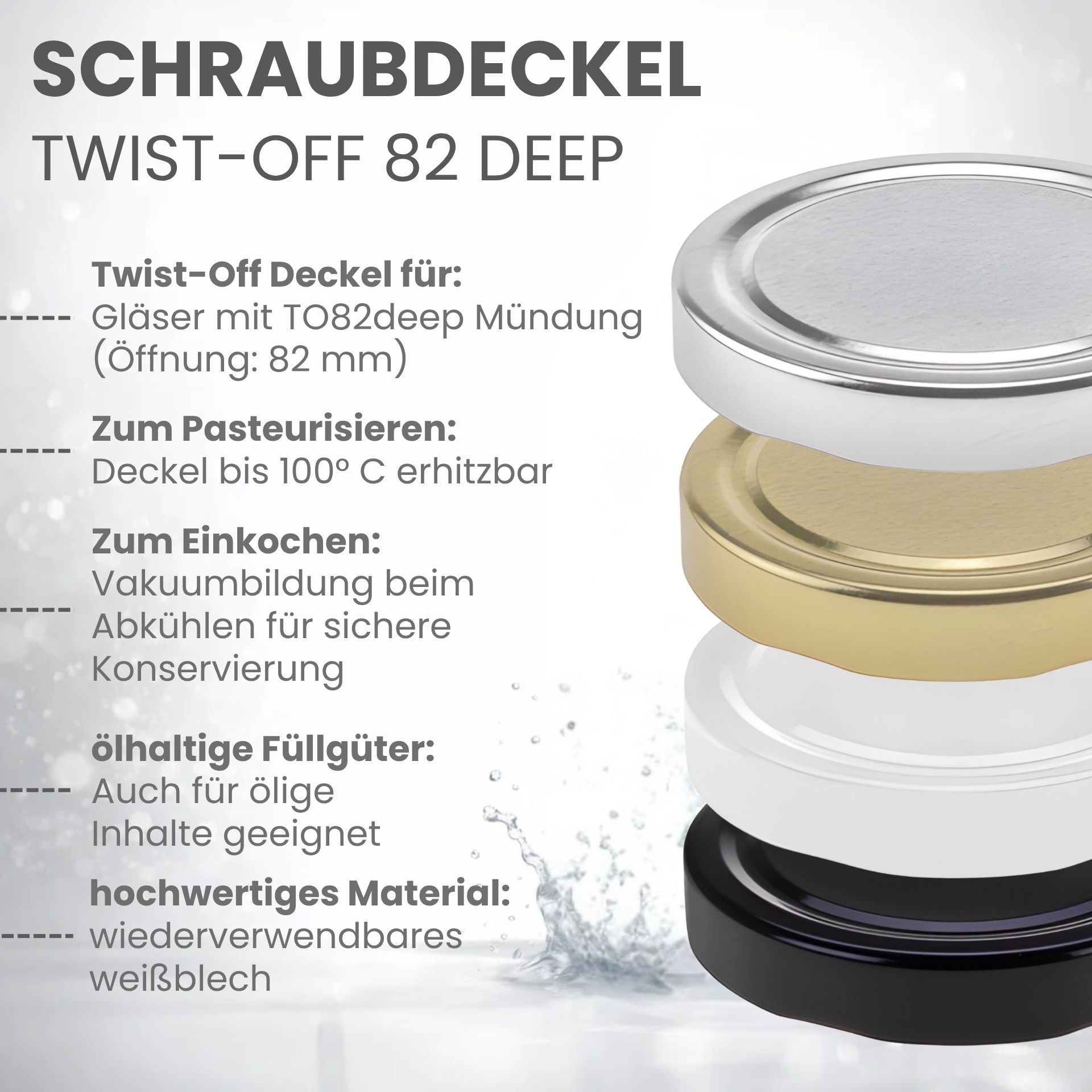 Twist-Off Deckel TO 82 Deep gold