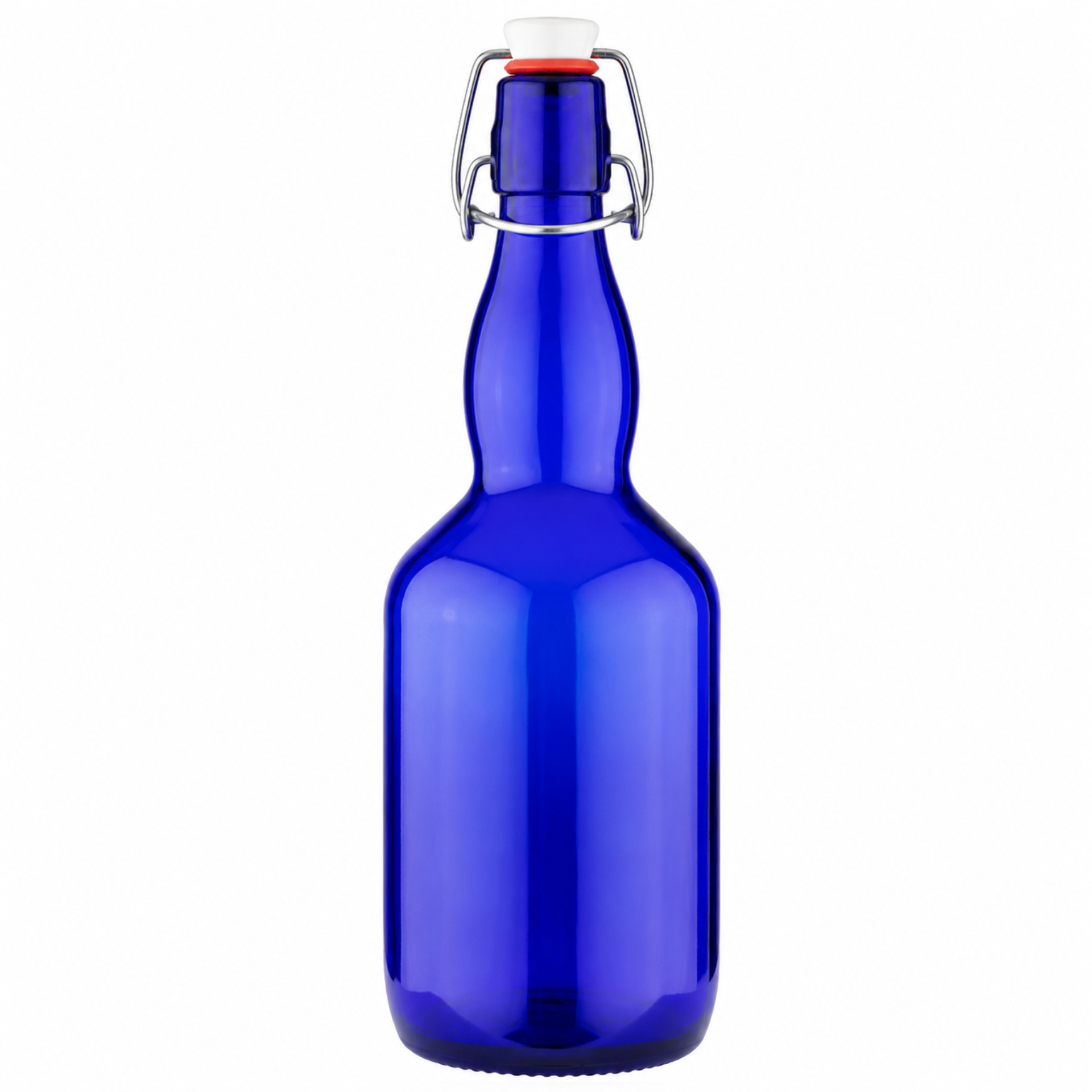 Glasflasche 750 ml blau mit Bügelverschluss