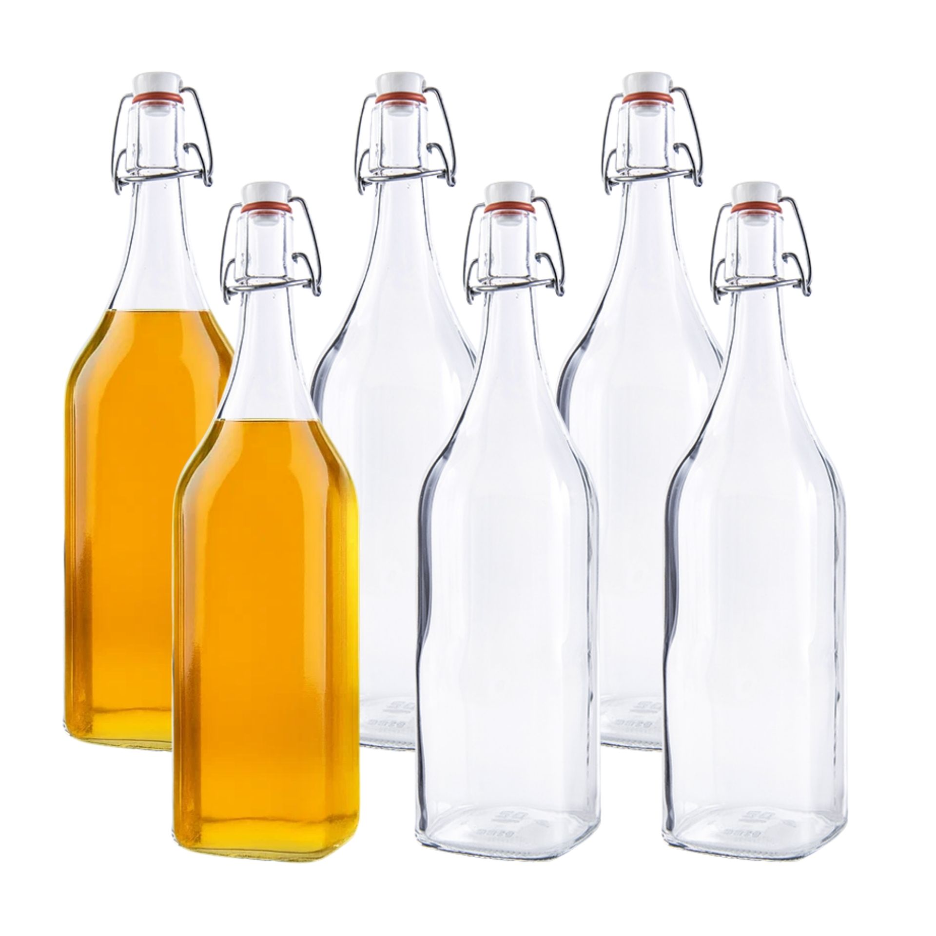 Bügelflaschen Set 6x1000 ml eckig