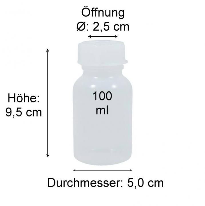 Laborflasche PE  100 ml Weithalsflasche Kunststoff