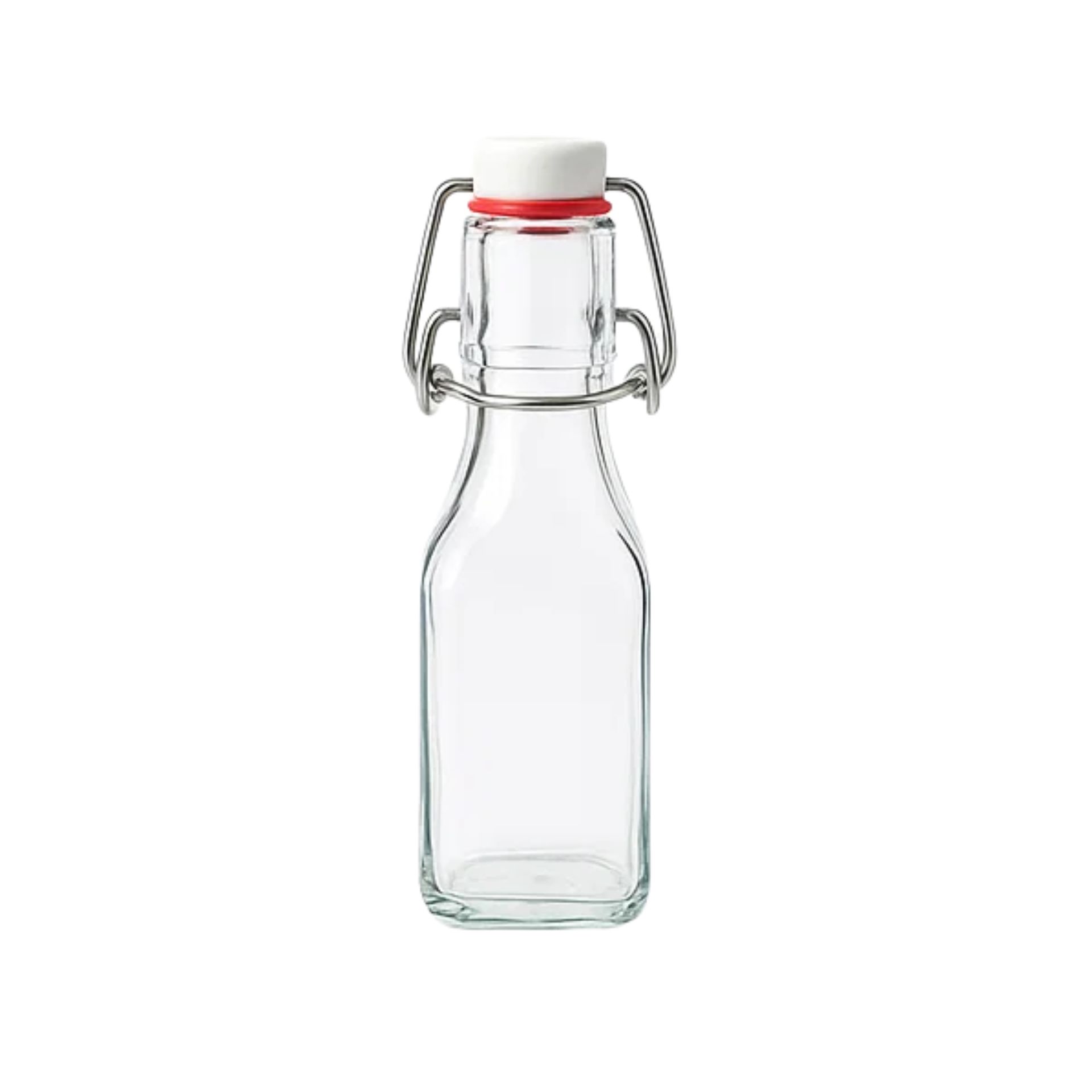 Glasflasche 250 ml eckig mit Bügelverschluss Kunststoff
