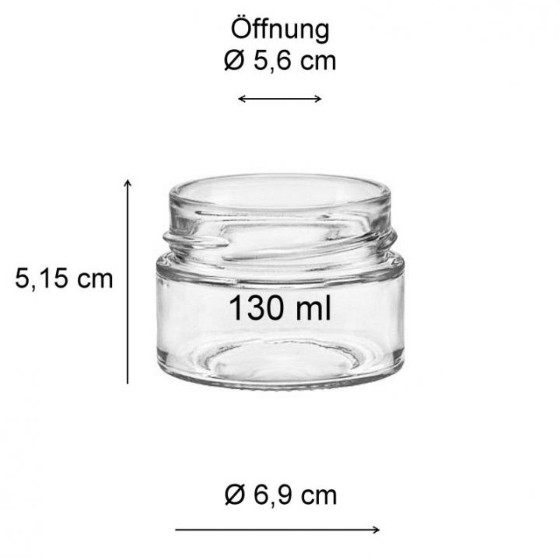Einmachglas 130 ml rund mit goldenem Deckel - ideal für Konservierung und Aufbewahrung von Lebensmitteln. Hochwertiges Glas mit stilvollem Design.