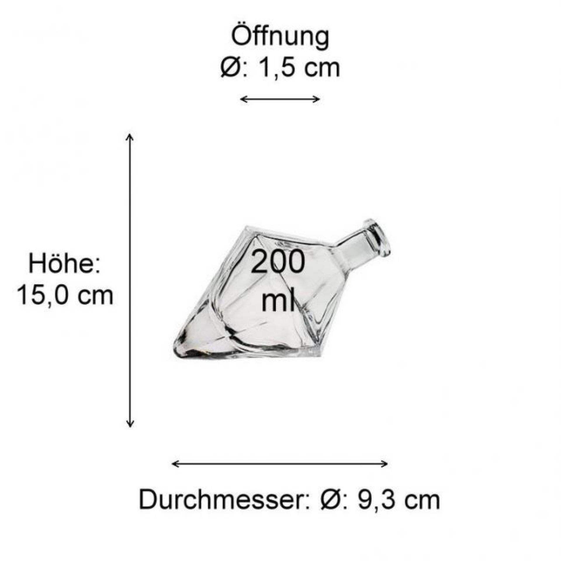 Bild zeigt eine graue Glasflasche mit integriertem Maßstab zur genauen Flüssigkeitsmessung, ideal für präzises Abfüllen und Dosieren in der Getränkeproduktion oder im Labor.
