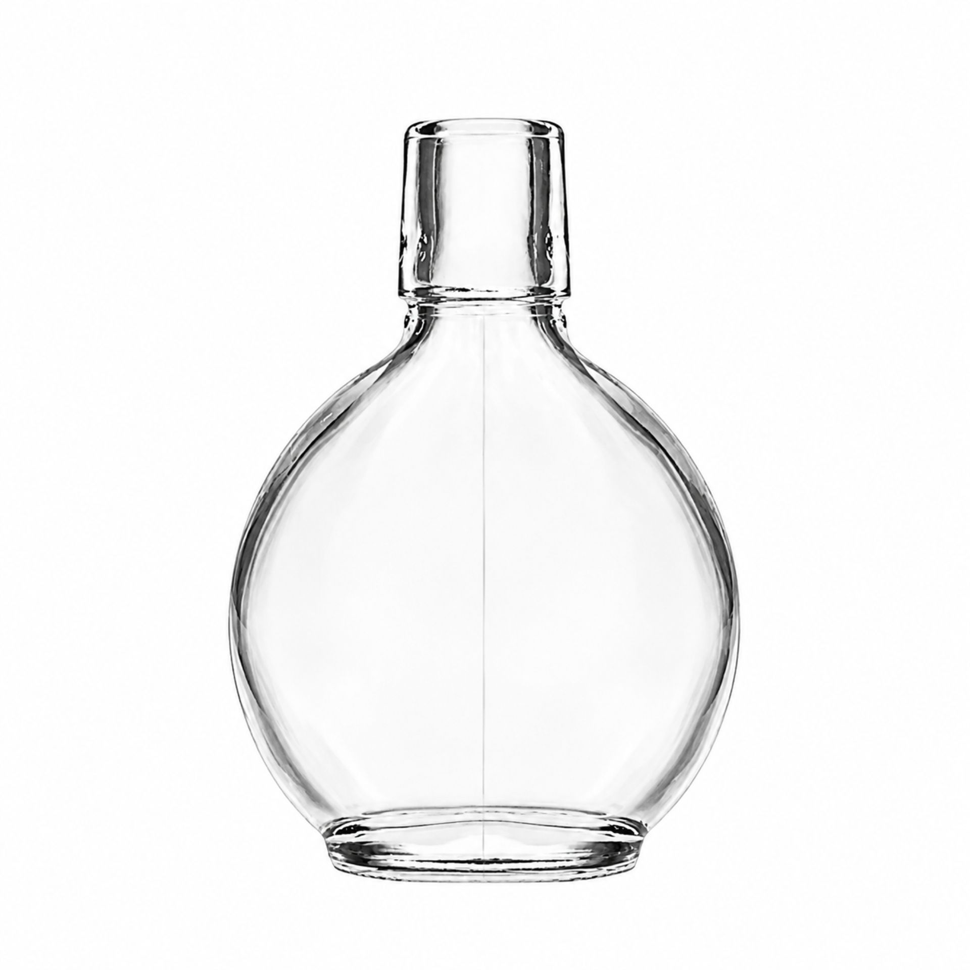 Glasflasche 200 ml rund mit Bügelverschluss, ideal zum Abfüllen von Getränken oder Ölen, hochwertige und wiederverwendbare Verpackungslösung, transparentes Design für klare Sichtbarkeit des Inhalts.