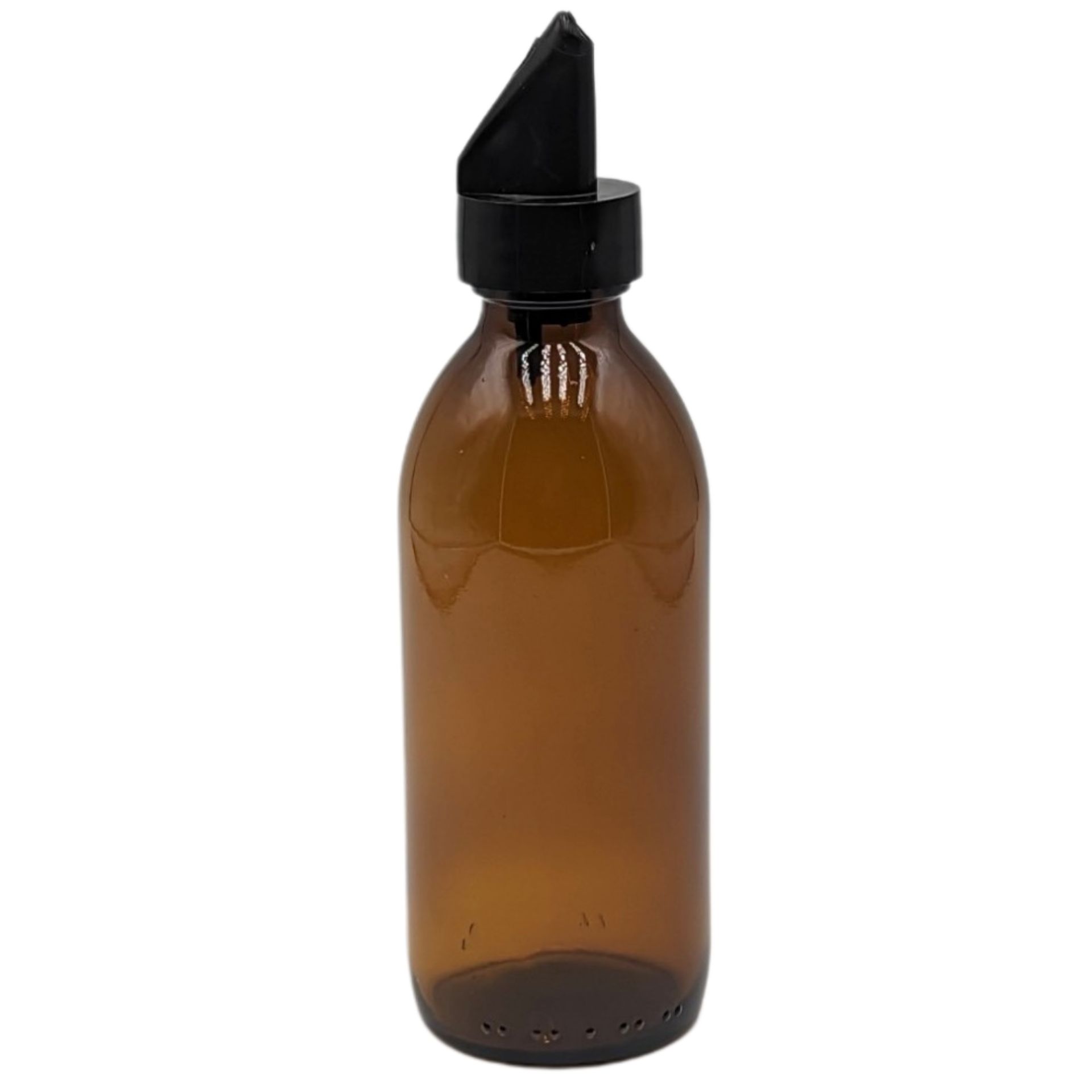 Klarer Glasbehälter 200 ml, Zylinderform, hochwertig für Getränke und Probenaufbewahrung Leeres, durchsichtiges Einmachglas aus Glas mit Schraubgewinde und weitem Hals, Fassungsvermögen 200 Milliliter, stehend auf weißem Hintergrund.