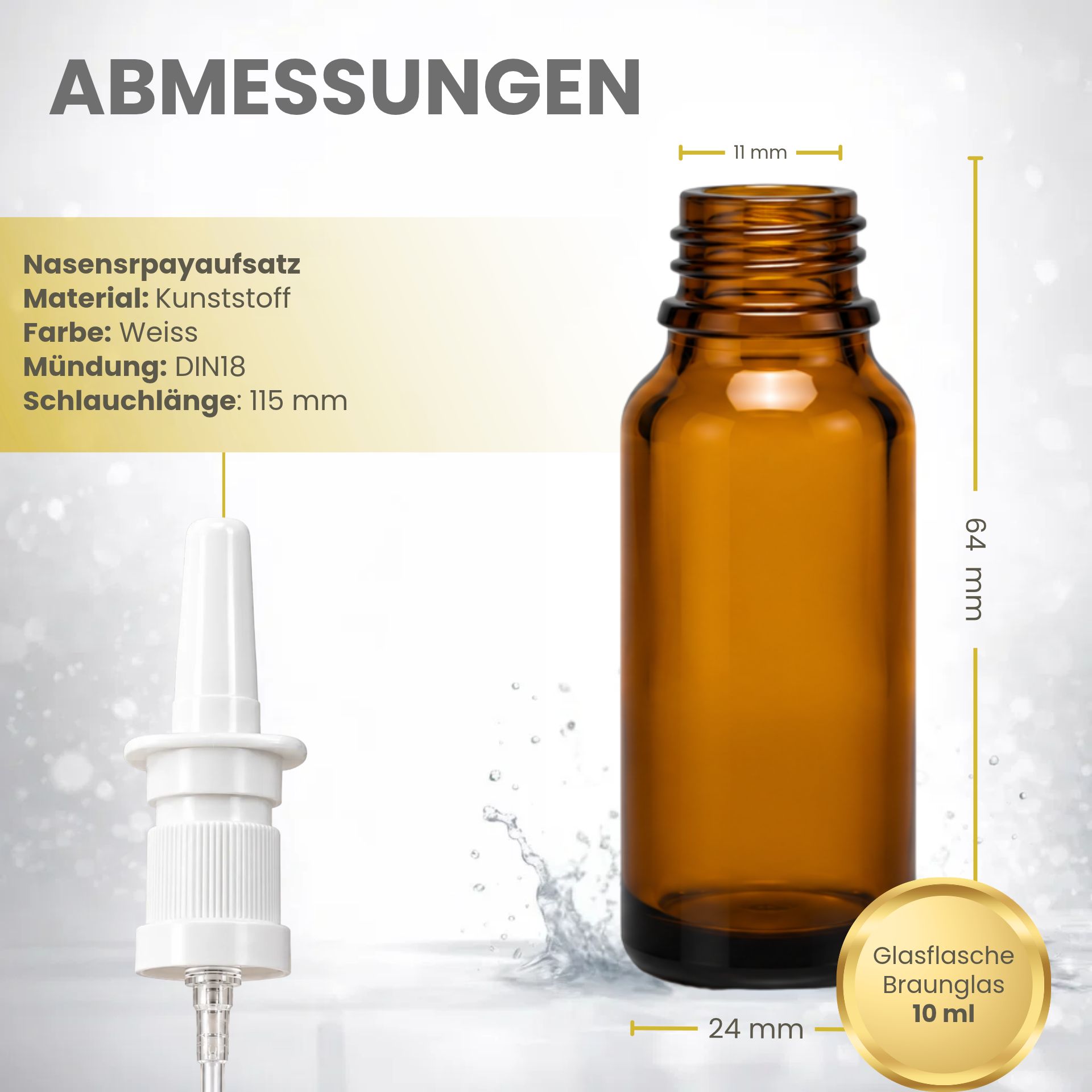 Sprühflasche    10 ml braun Nasensprayflasche