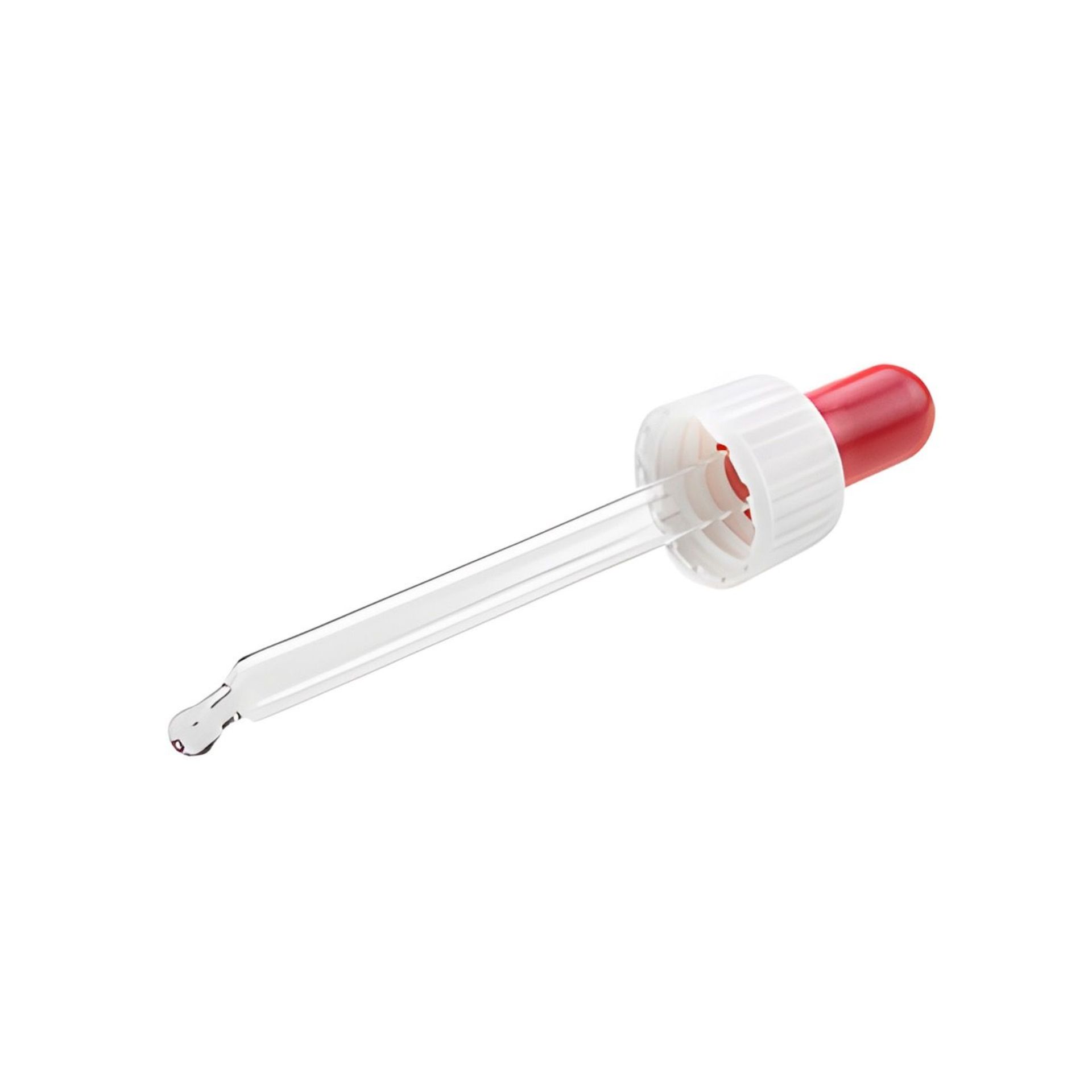 Pipettengarnitur DIN 18 weiß  77 mm für Tropfflaschen 30 ml