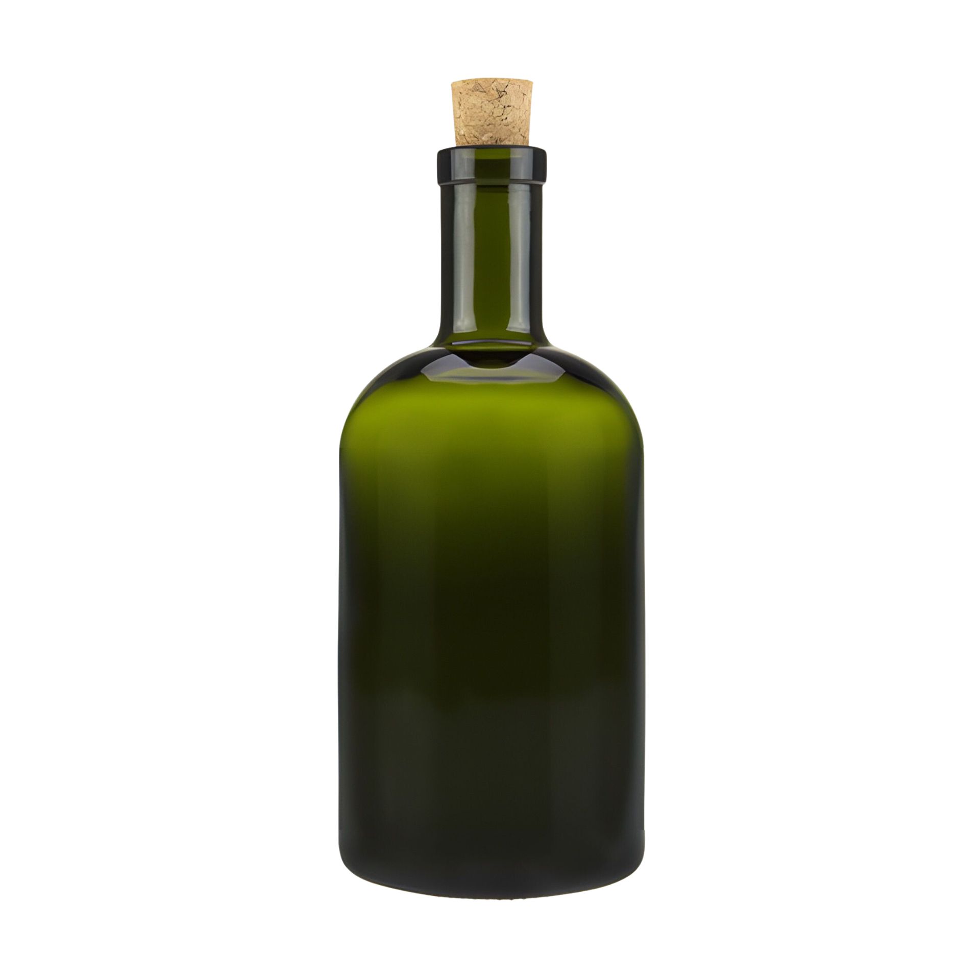 Glasflasche 500 ml grün/braun mit Korken