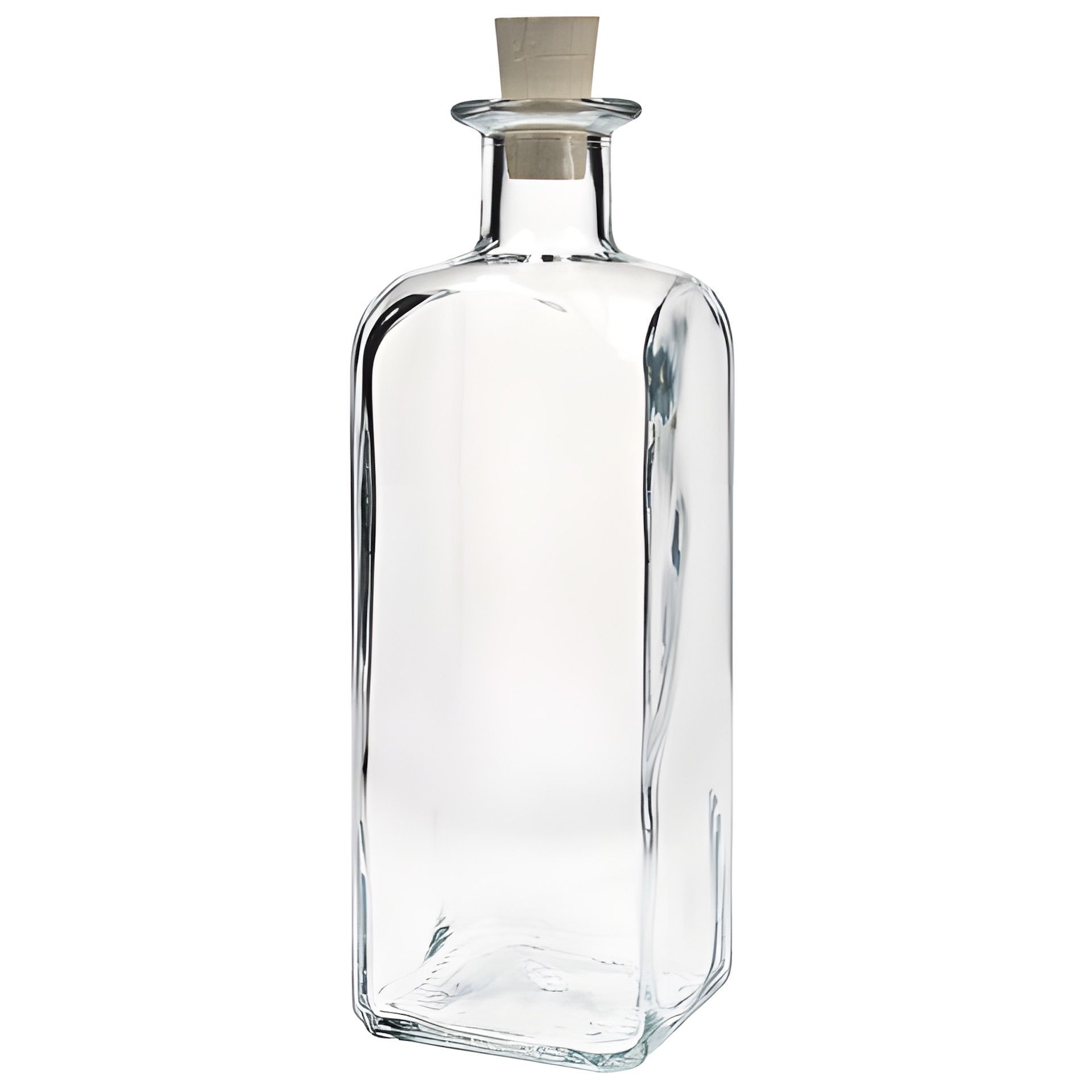 Glasflasche 500 ml viereckig mit Korken