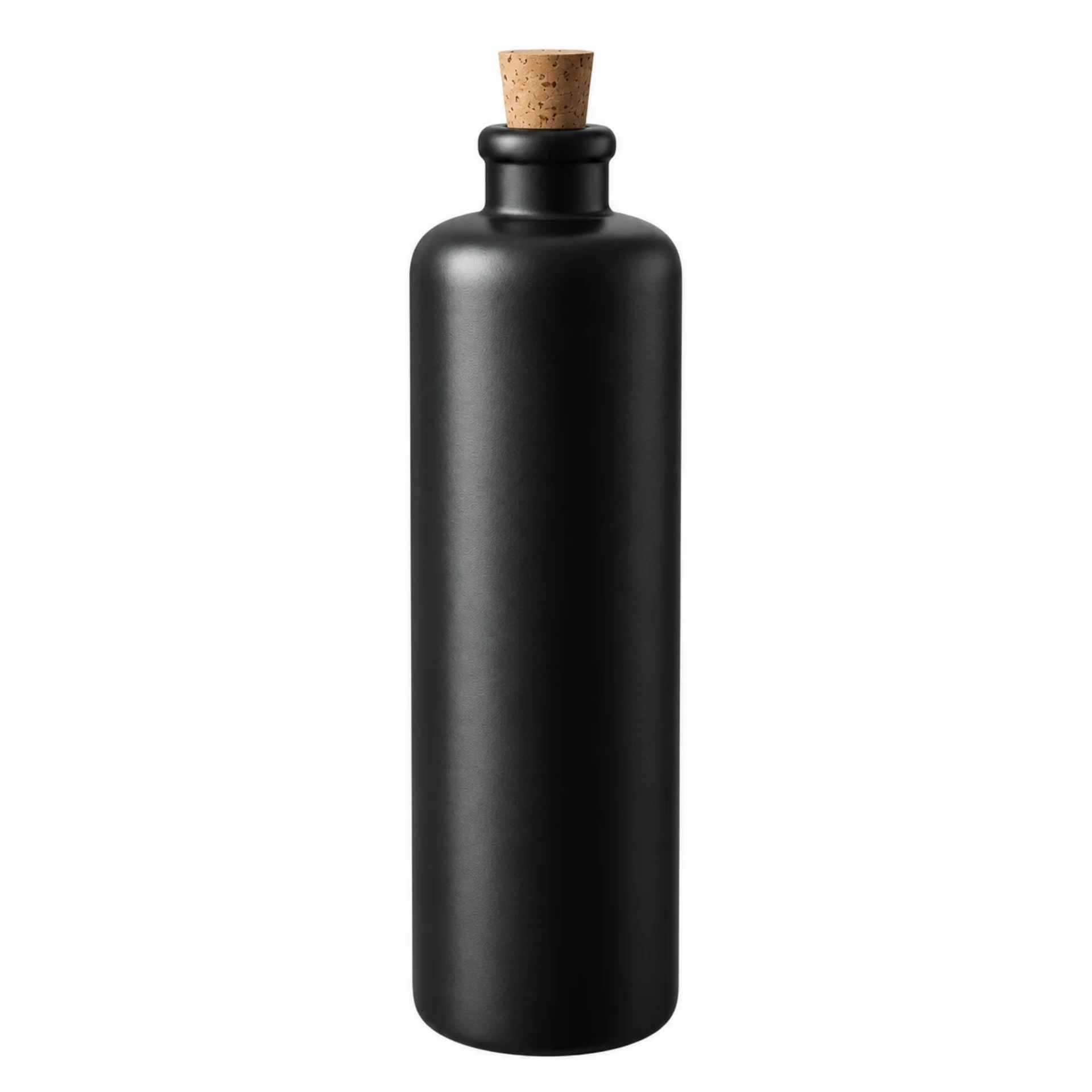 Keramikflasche 500 ml schwarz matt mit Korken