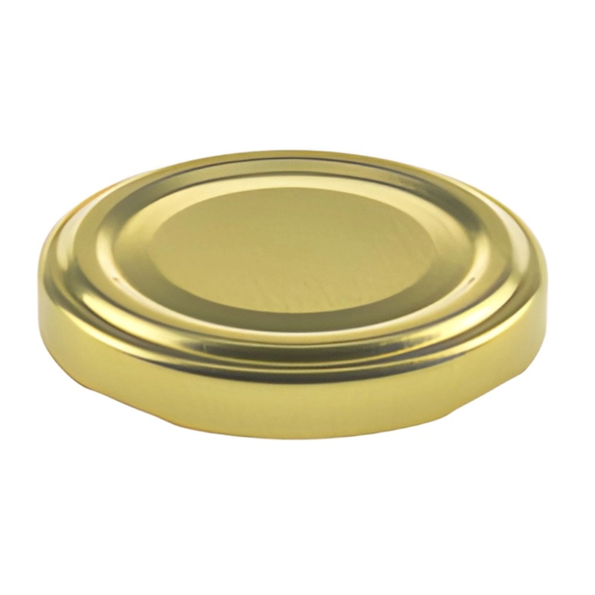 Goldfarbener TO 53 Schraubdeckel für Einmachgläser – luftdicht & langlebig Goldener TO 53 Schraubdeckel für Gläser und Dosen, perfekt für eine luftdichte und sichere Aufbewahrung von Lebensmitteln und Getränken. Hochwertige Verarbeitung mit glänzender Oberfläche. Ideal für die Lebensmittelindustrie und Heimkonserven.