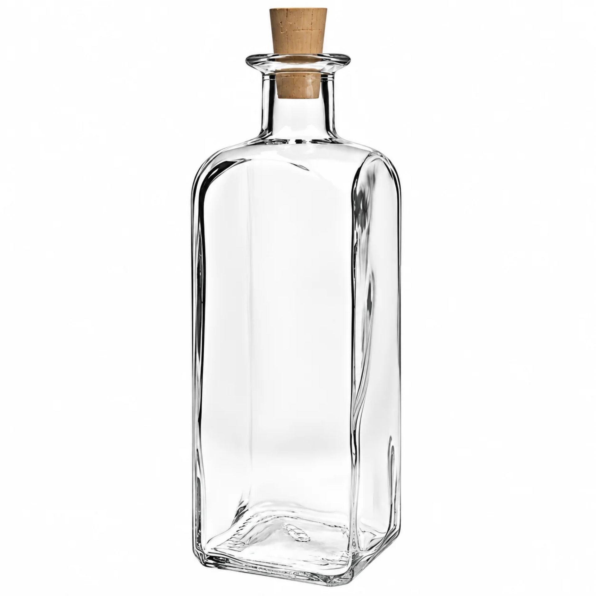 Glasflasche 500 ml viereckig mit Korken