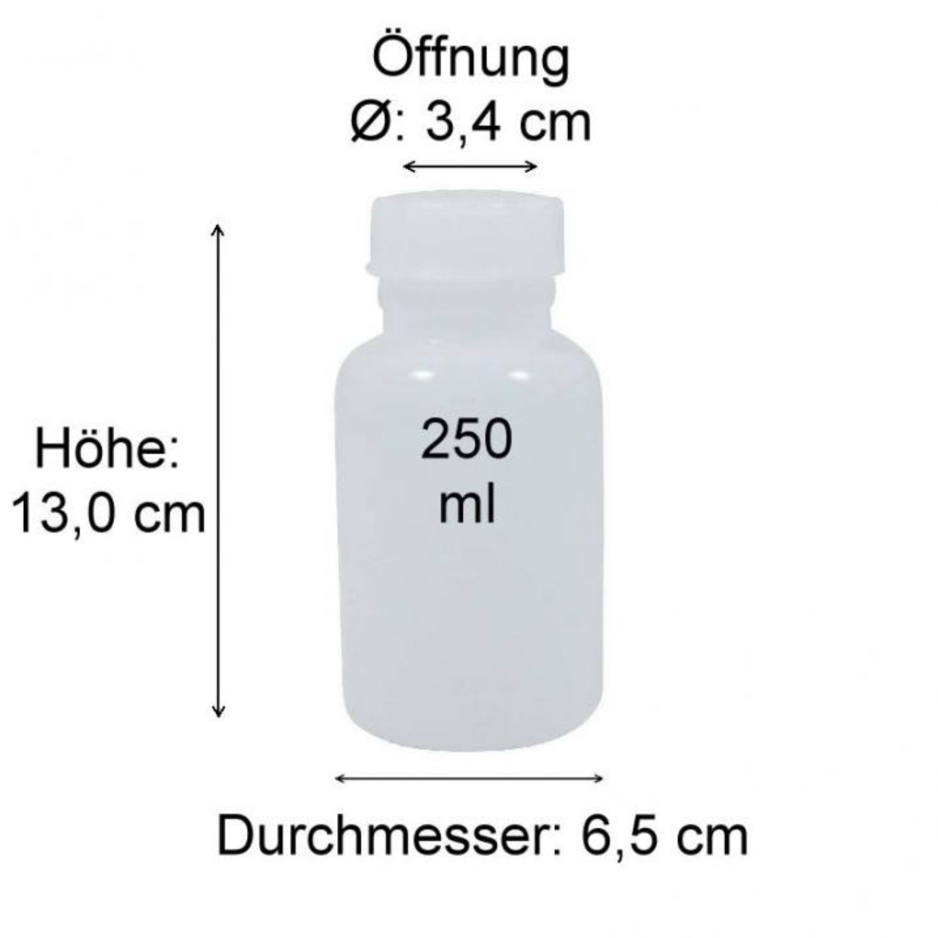 250-ml-Konservenglas aus Klarglas mit TO-Deckel – Maße und Details Image showing a detailed, labeled diagram of a green glass bottle with dimensions, highlighting various measurements and specifications ideal for precise packaging needs in the beverage industry.