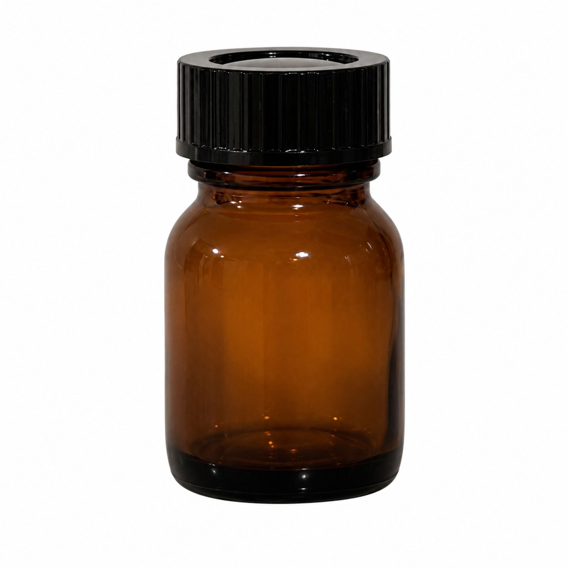 Apothekerflasche 25 ml Weithalsflasche braun mit Schraubdeckel - Hochwertige Glasflasche für sichere Aufbewahrung von Flüssigkeiten, ideal für Labor und Pharmazie.