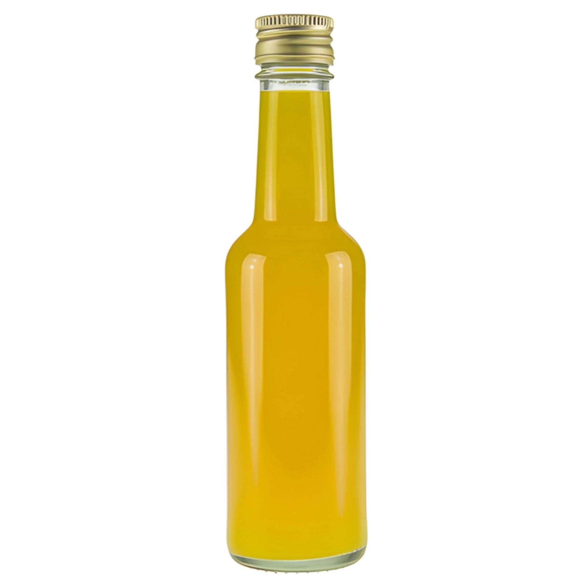 Glasflasche  200 ml mit Schraubverschluss Gold