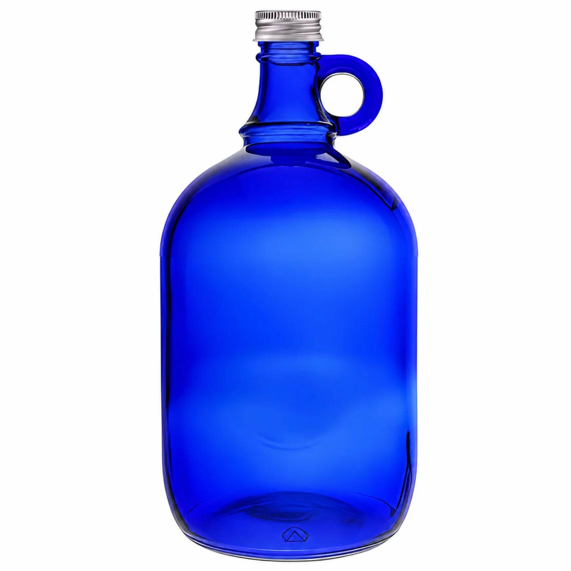 Henkelflasche aus blauem Glas mit silbernem Deckel, Fassungsvermögen 2000 ml – stilvolle Lagerungslösung auf Flaschen Gläser und Dosen.