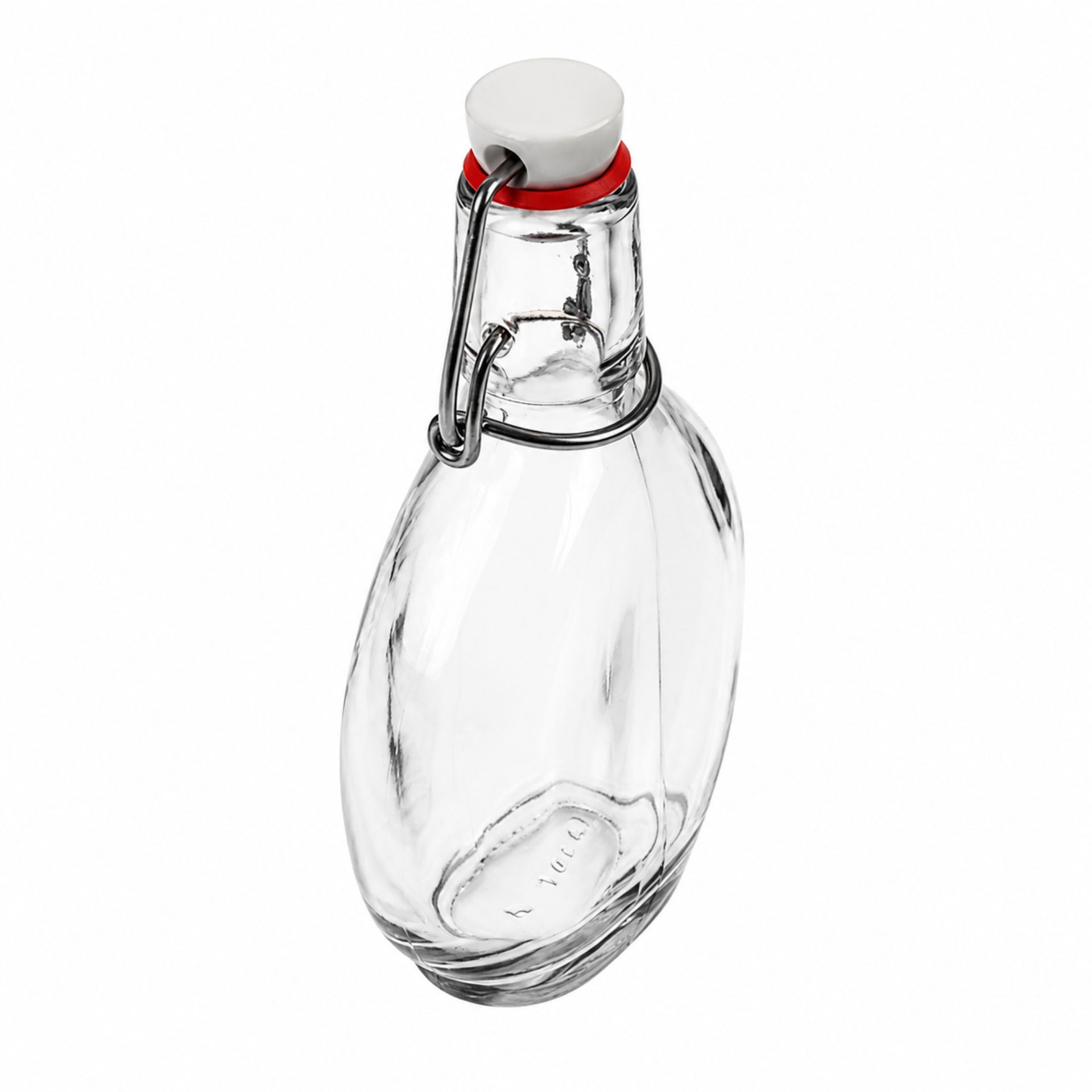Glasflasche 200 ml rund mit Bügelverschluss für Getränke und Flüssigkeiten in hochwertigem Design