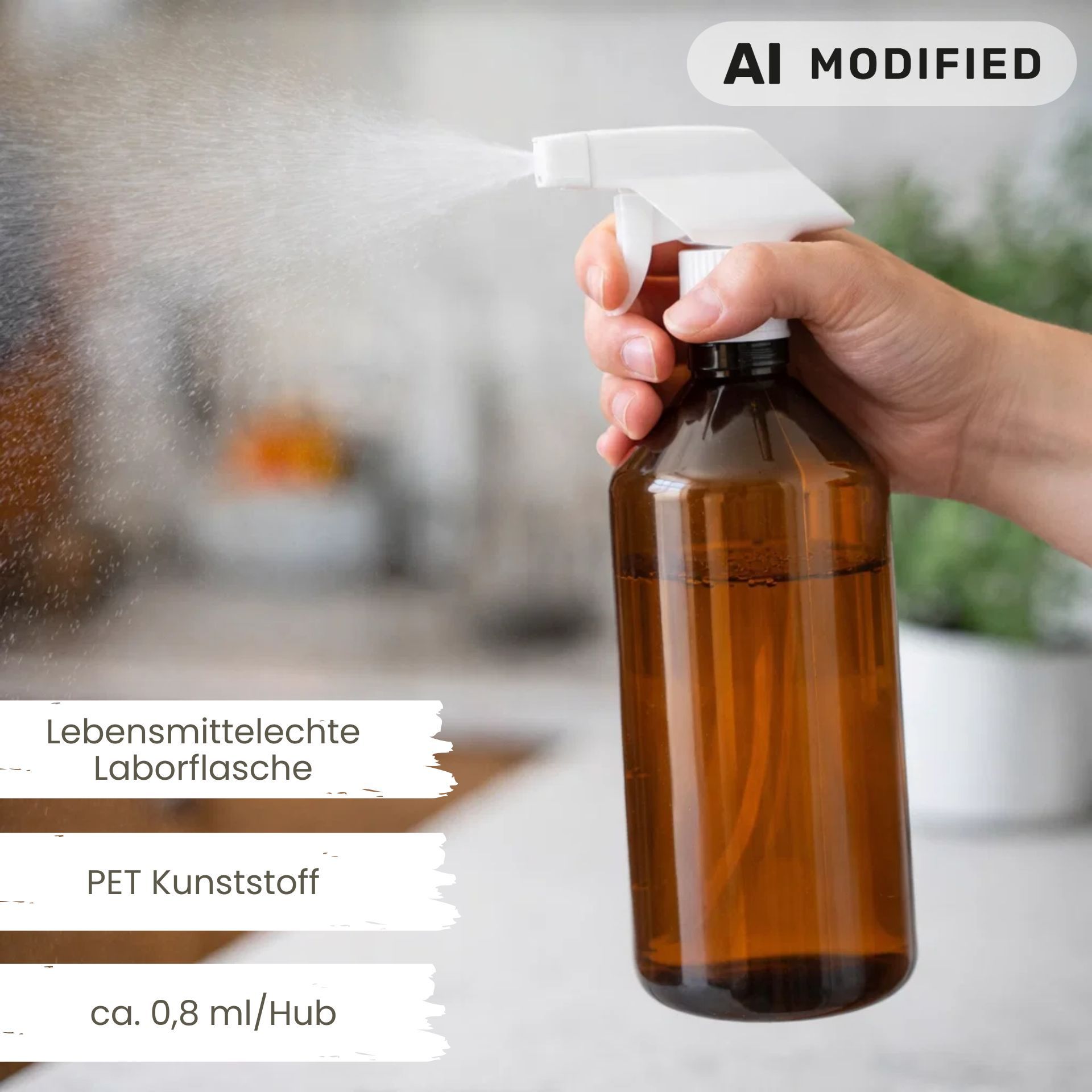 Sprühflasche  500 ml PET braun Kunststoff