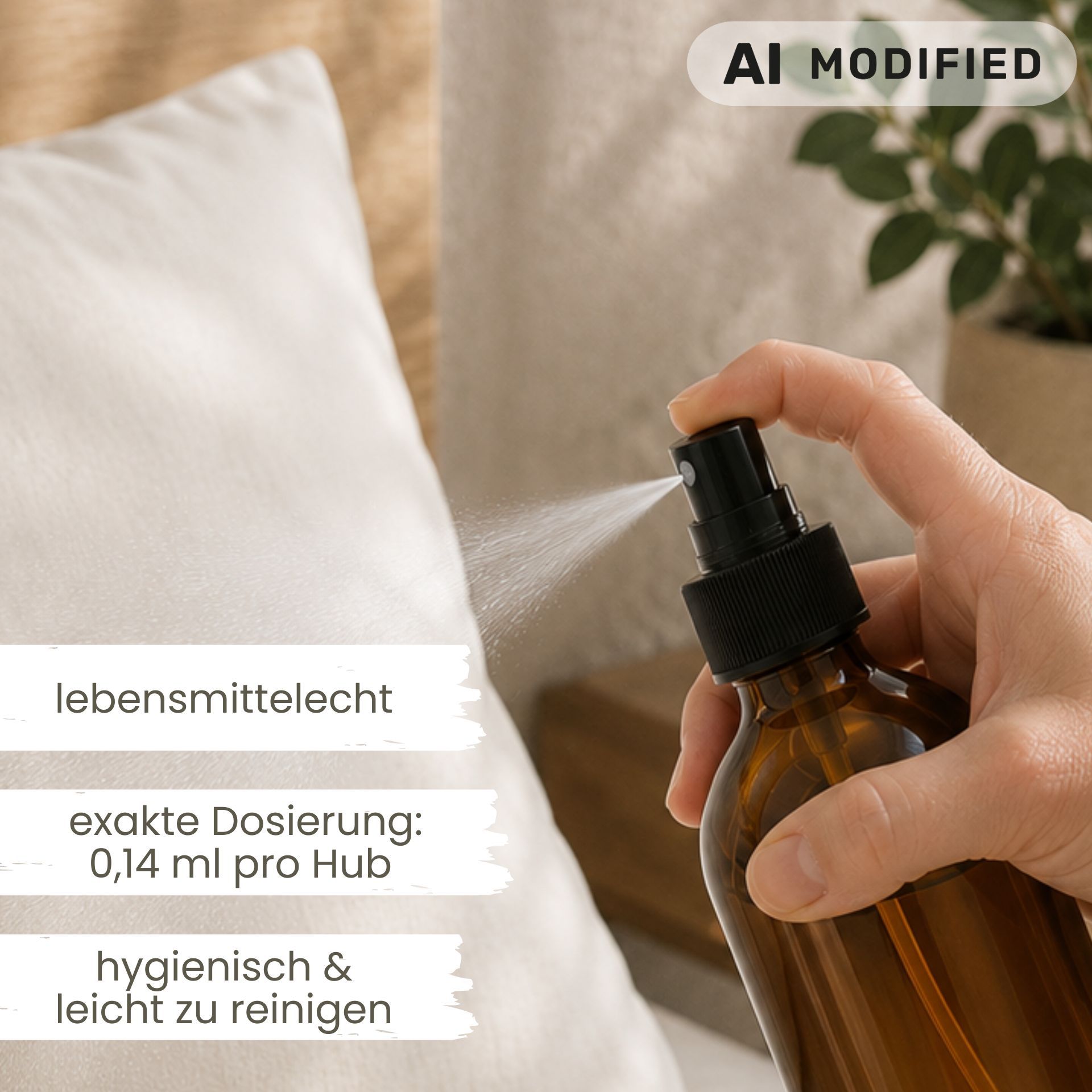 Sprühflasche  200 ml Glas braun mit Zerstäuber