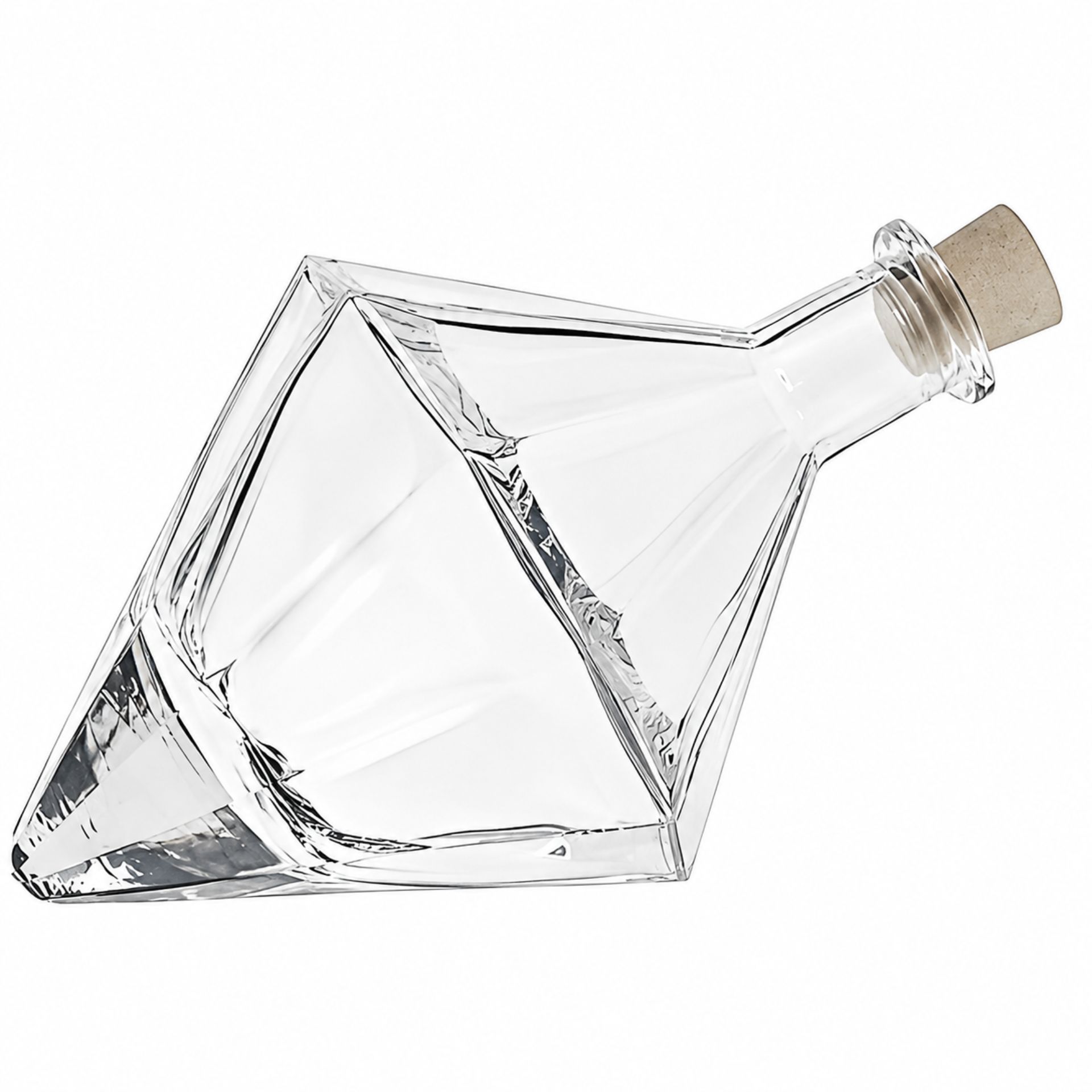 Glasflasche  200 ml Diamant mit Korken