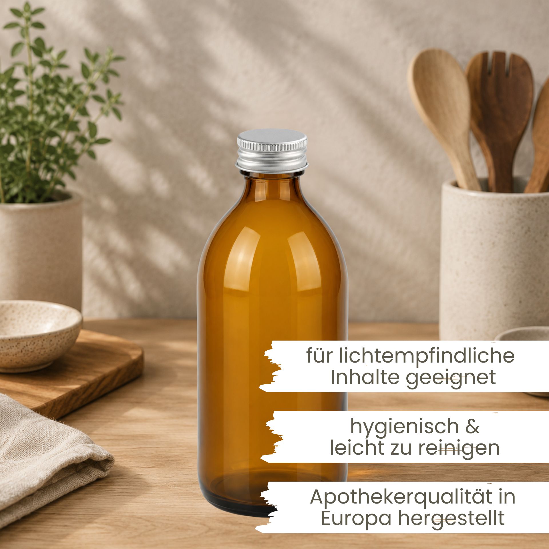 Apothekerflasche  500 ml Glas Schraubdeckel