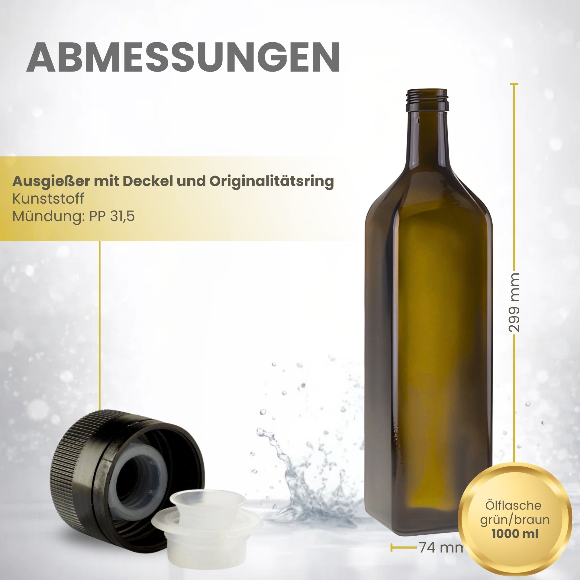 Ölflasche 1000 ml antik mit Ausgießer