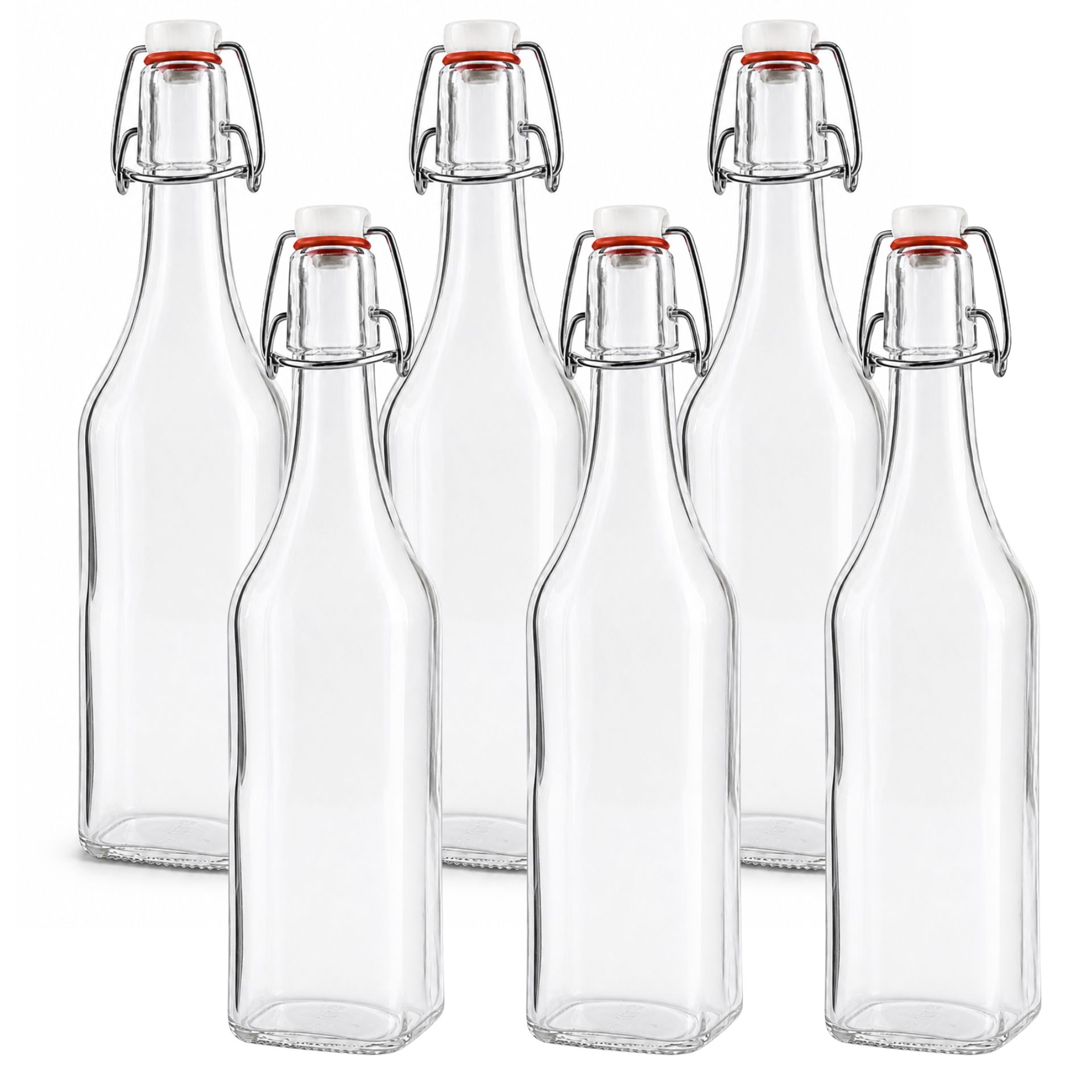 Bügelflaschen Set 6x500 ml eckig