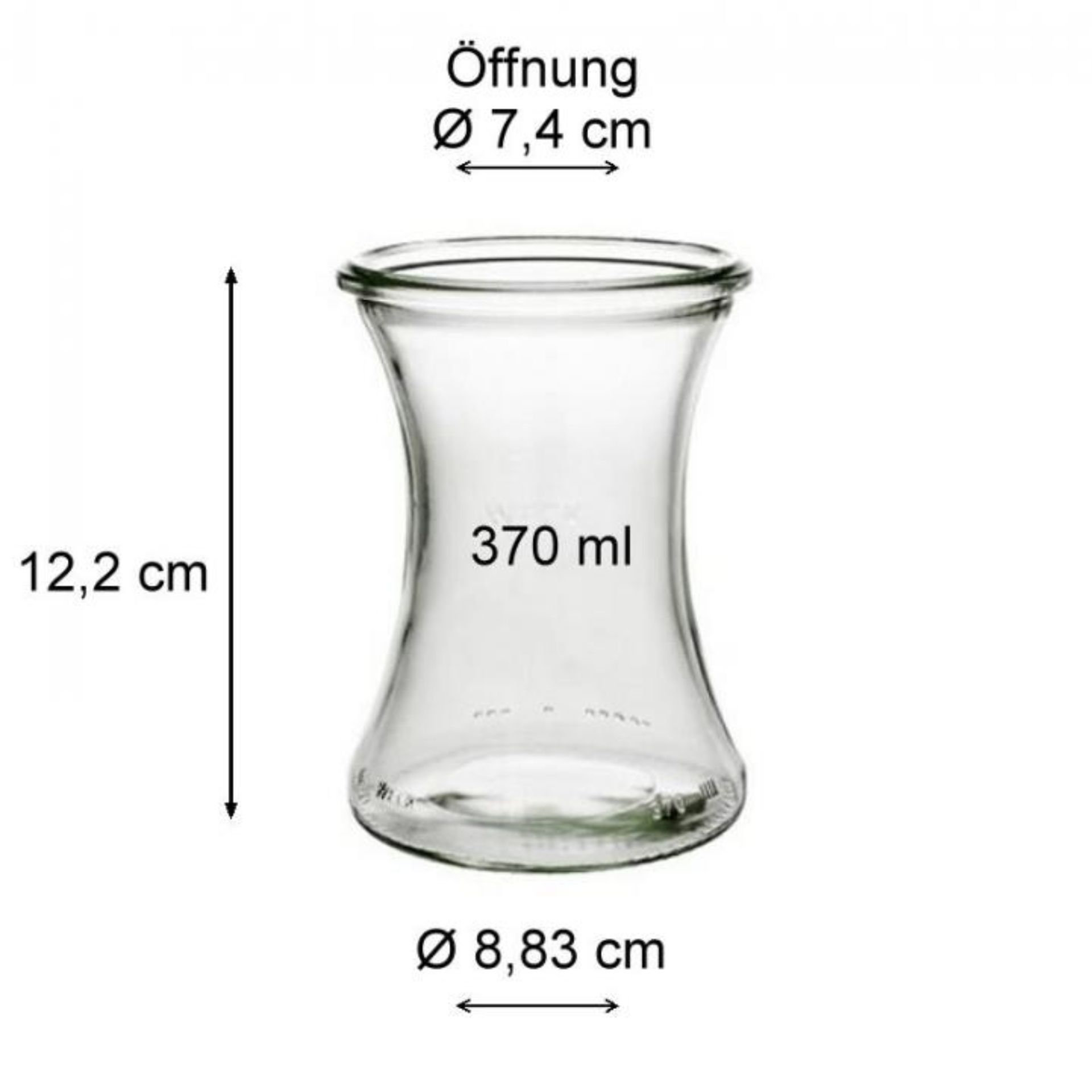 Weckglas Delikatessenglas 370 ml mit Deckel - Hochwertiges Konservierungsglas für frische Lebensmittelaufbewahrung - Artikelnummer 83036
