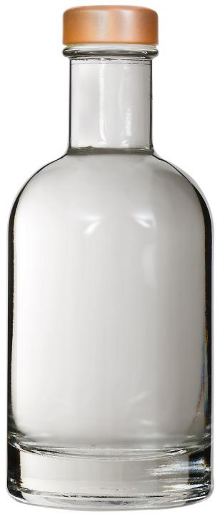 mikken Klarglasflache 0,2 Liter mit Schraubverschluss GPI28 silber oder kupfer