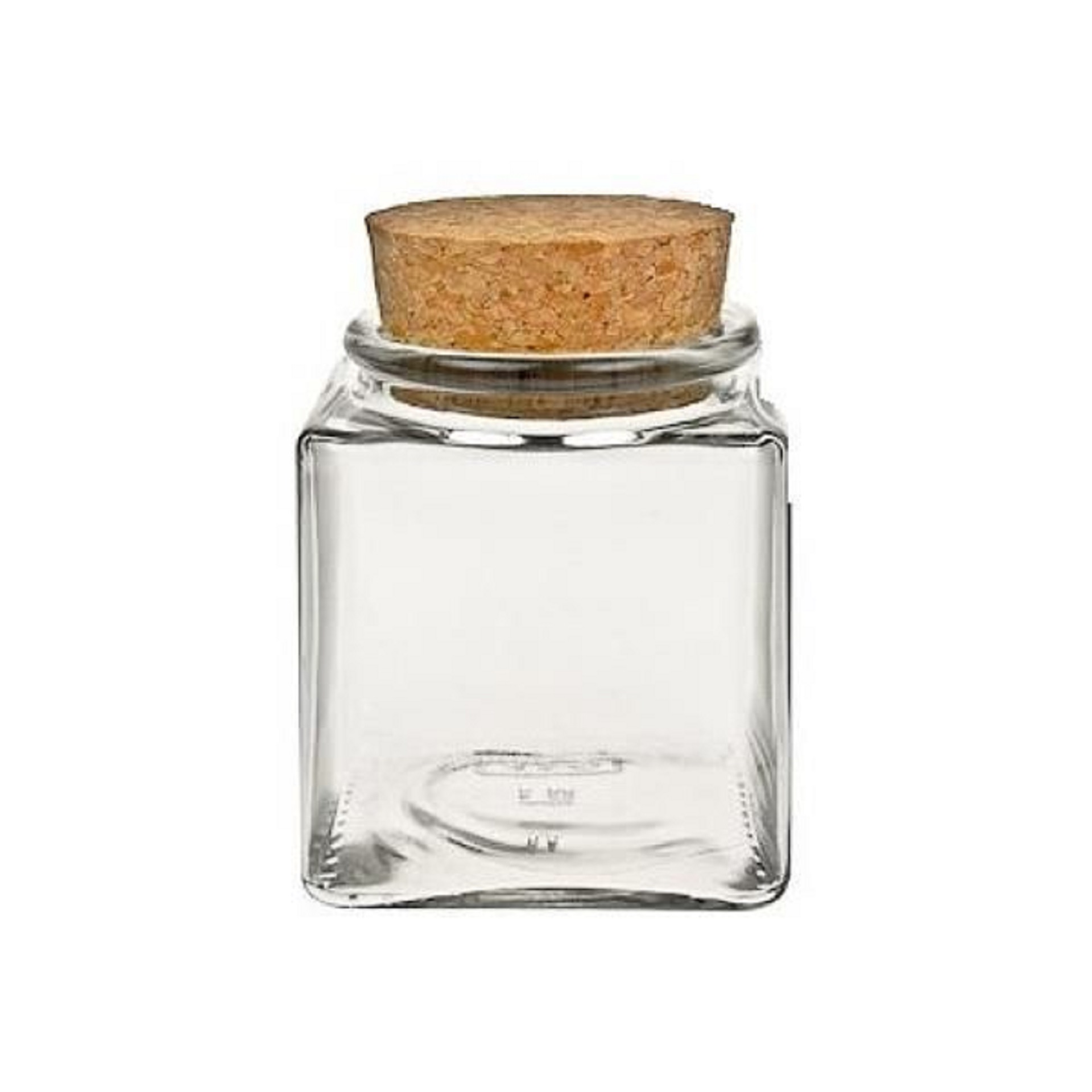 Korkenglas  100 ml Gewürzglas eckig mit Korken
