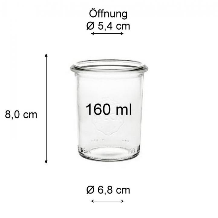 WECK Sturzglas  160 ml Einmachglas  mit Deckel