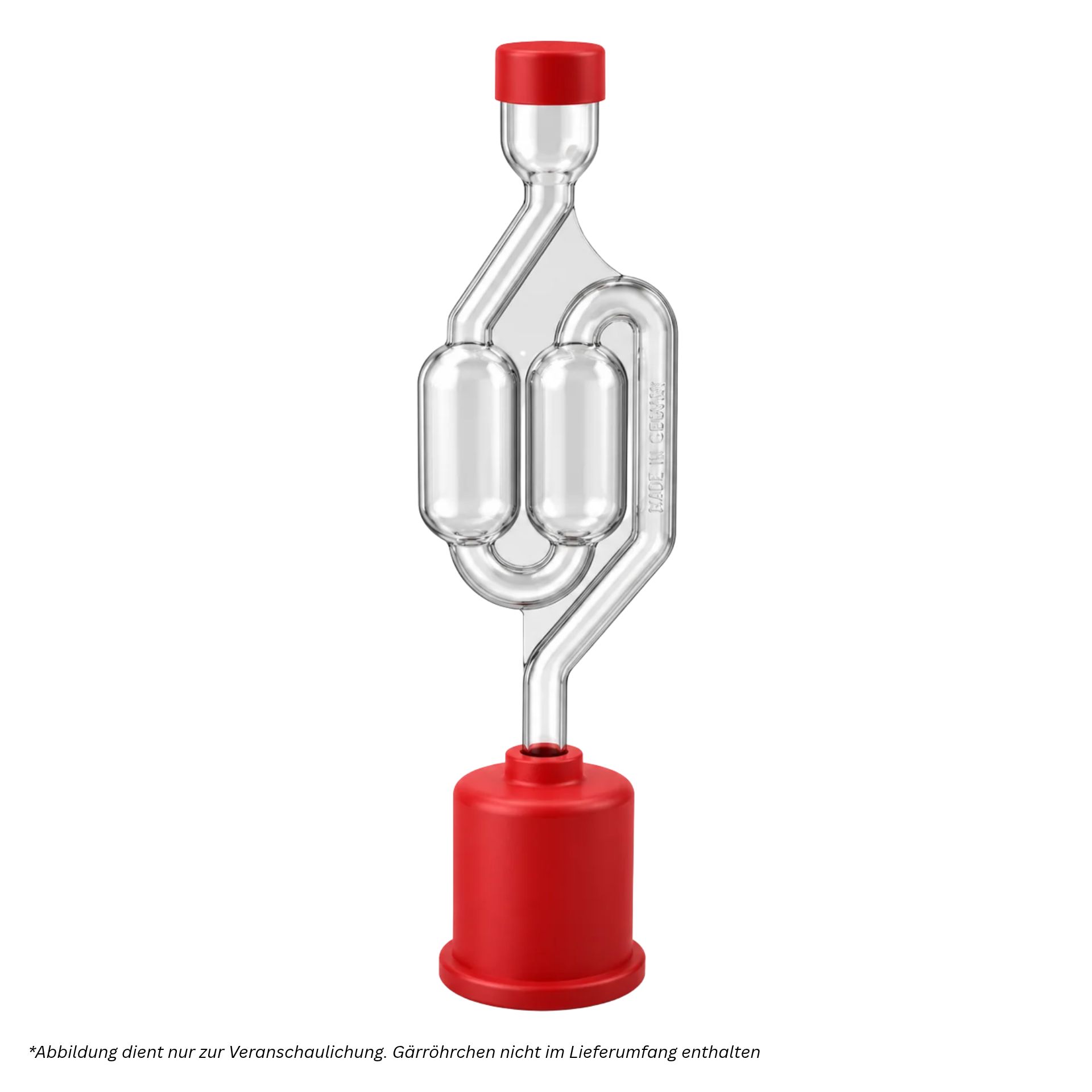 Gärkappe Mostkappe mit Loch Gr.4 für Glasballons