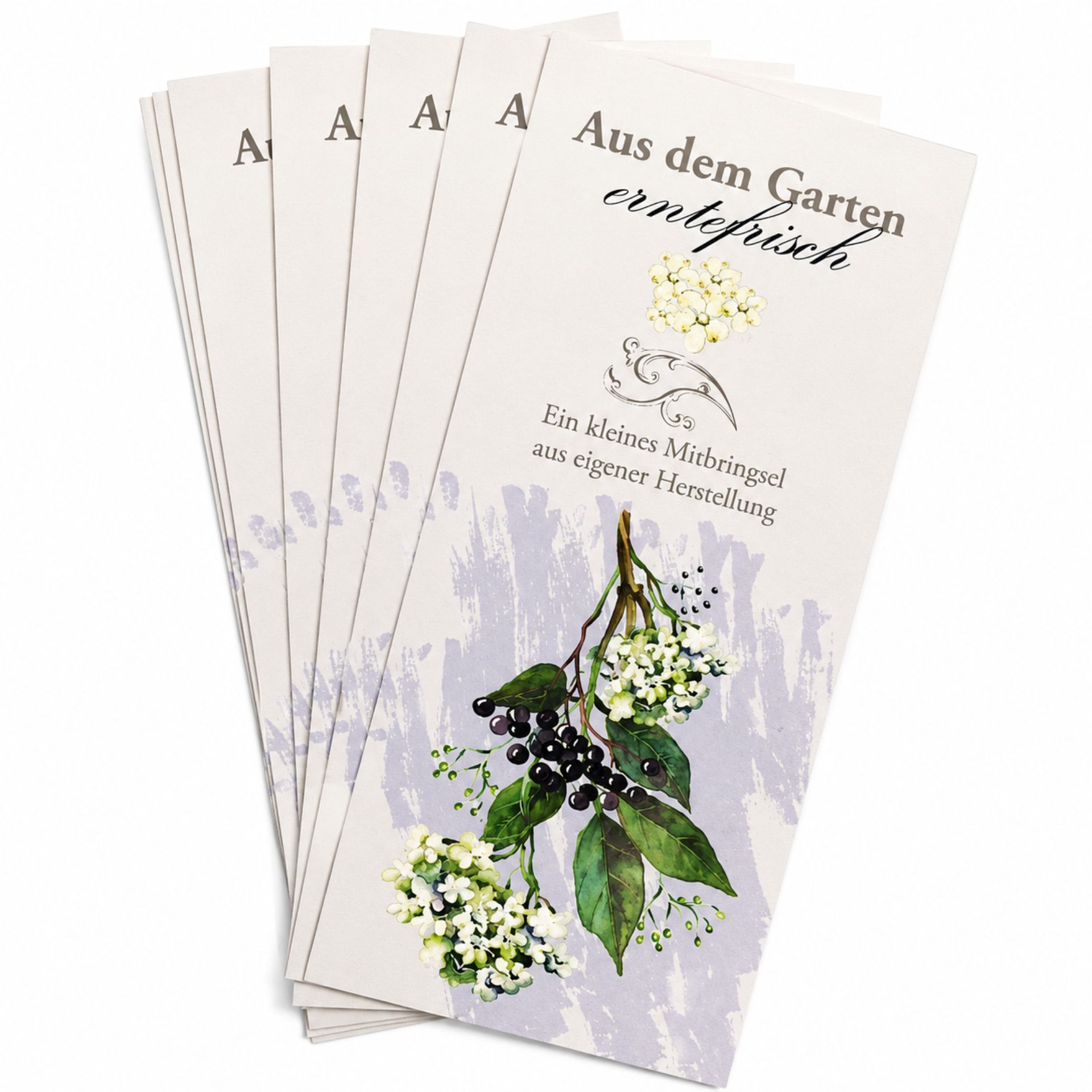 Holunderflaschenetiketten zum Dekorieren – 12 Stück, florales Vintage-Design, ideal für Selbstgemachtes, auf flaschen-glaeser-und-dosen.de
