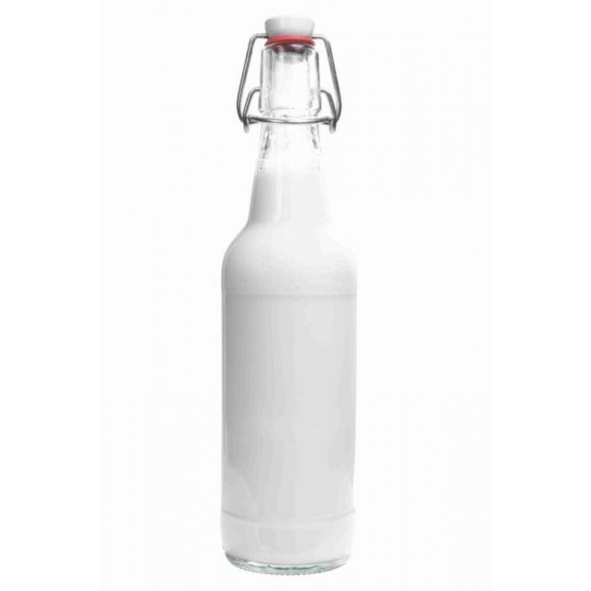 Verschiedene Glasflaschen – Leere Flaschen für Getränke, Saft oder Deko – Transparent und wiederverwendbar Ein Bild von verschiedenen Flaschen, Gläsern und Dosen, die auf einem weißen Hintergrund arrangiert sind. Die Produkte sind klar zu erkennen und präsentieren eine Vielfalt an Verpackungsmöglichkeiten für Getränke.